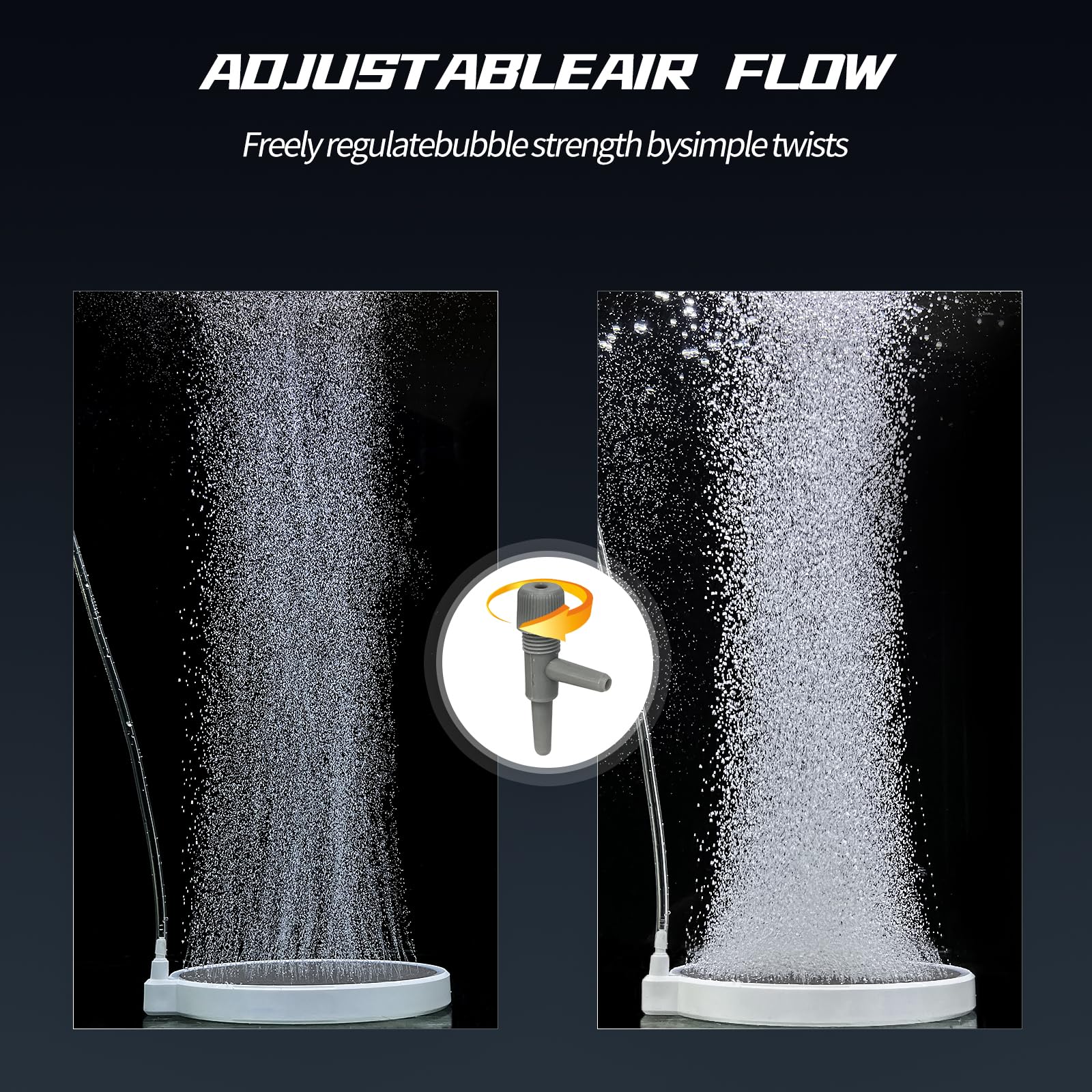 UPETTOOLS Nano Air Stone for Fish Tank - 6 Inch Quiet Aquarium Bubbler Stone Kit, Ultra-High Dissolved Oxygen Diffuser Aquarium