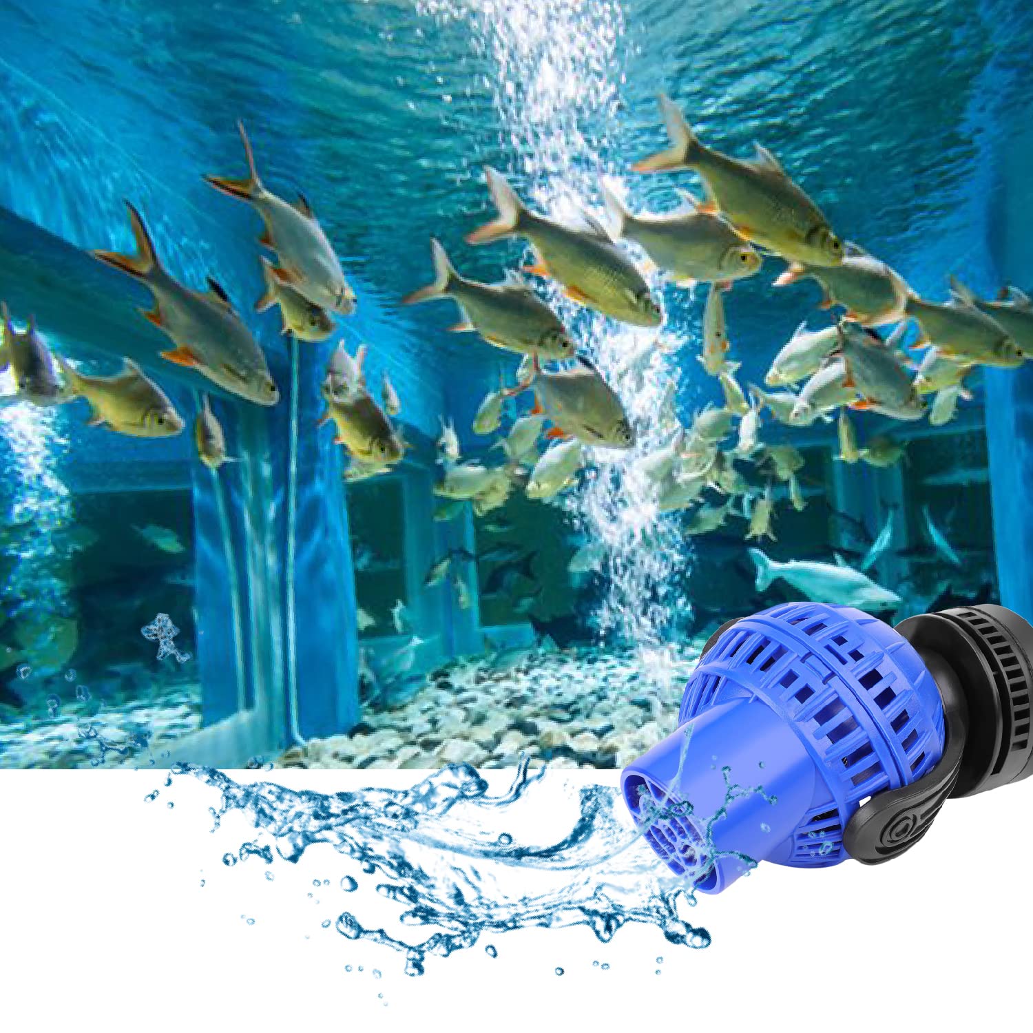 Flexzion Submersible Wave Maker 360 Degree Circulation Pump W/Magnetic Mount & Adjustable Flow Rate For Aquarium Fish Marine Cor