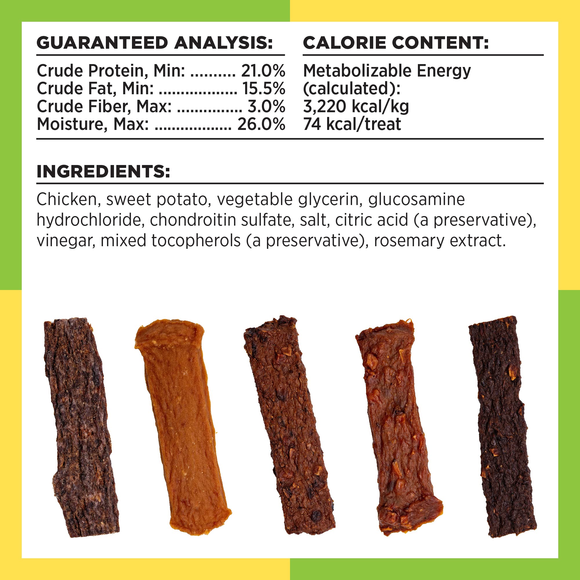 BIXBI Hip & Joint Support Chicken Jerky Dog Treats, 5 oz - USA Made Grain Free Dog Treats - Glucosamine, Chondroitin for Dogs -