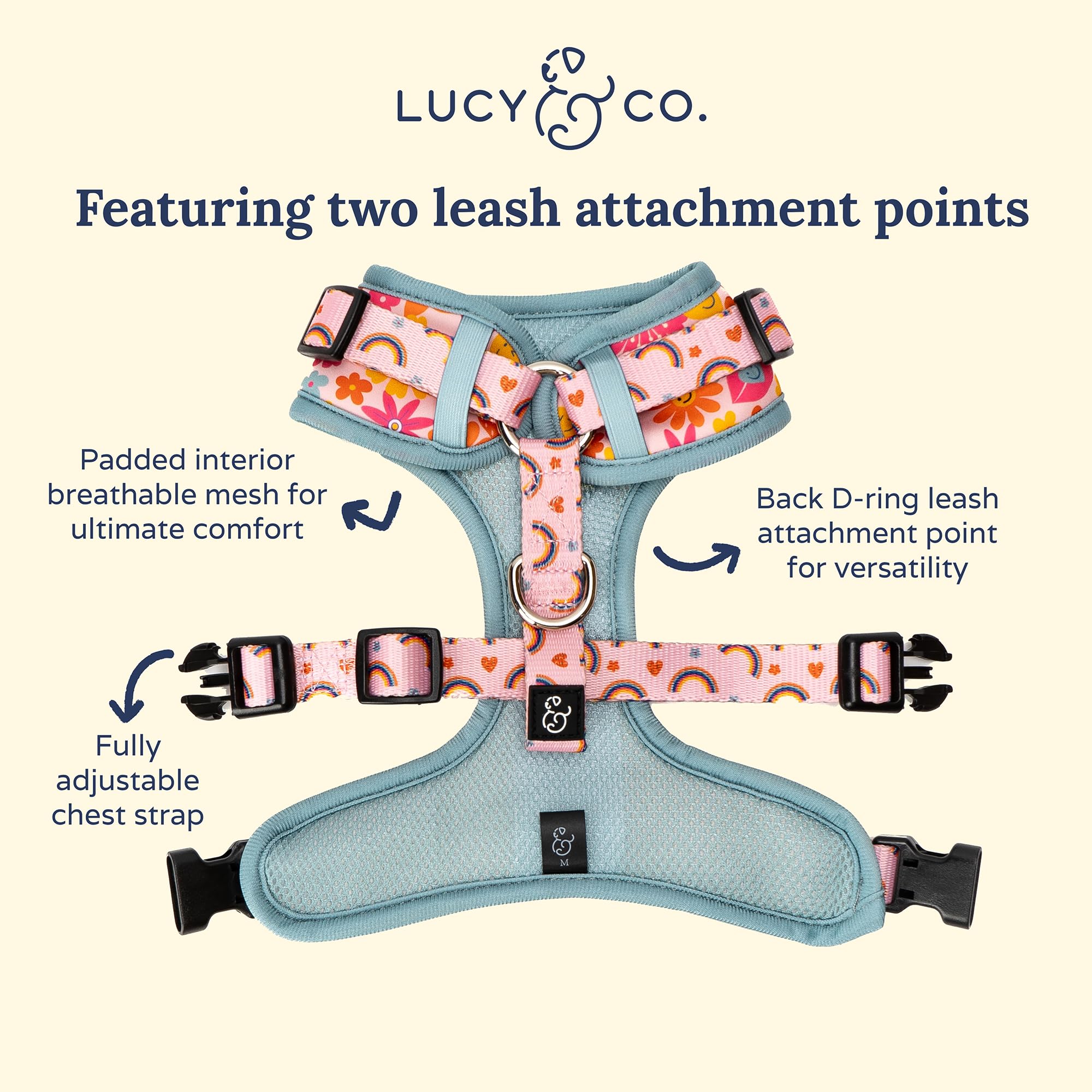 Lucy & Co. The Y2K Baby No-Pull Dog Harness - Size X-Large - Vest to Stop Pulling & Walk Easy - Comfortable Leash Training Produ