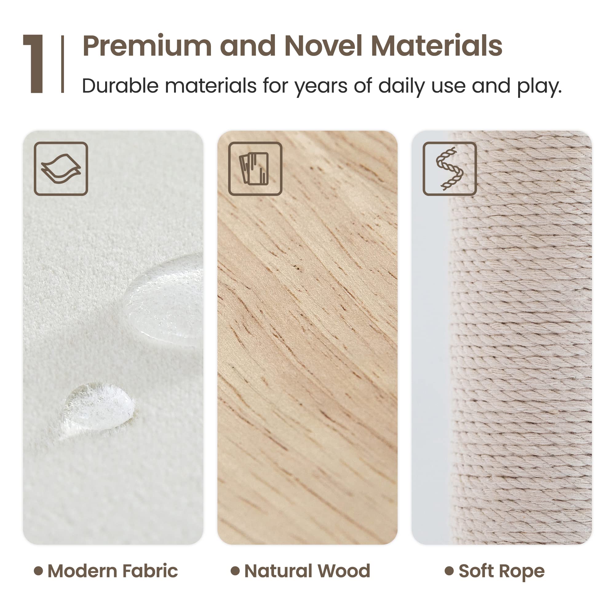 Mwpo Large Modern Cat Tree, 70.1-Inch Wood Cat Tower For Indoor Cats, Multi-Level Tall Cat Condo With 2 Padded Perches, Hammock,