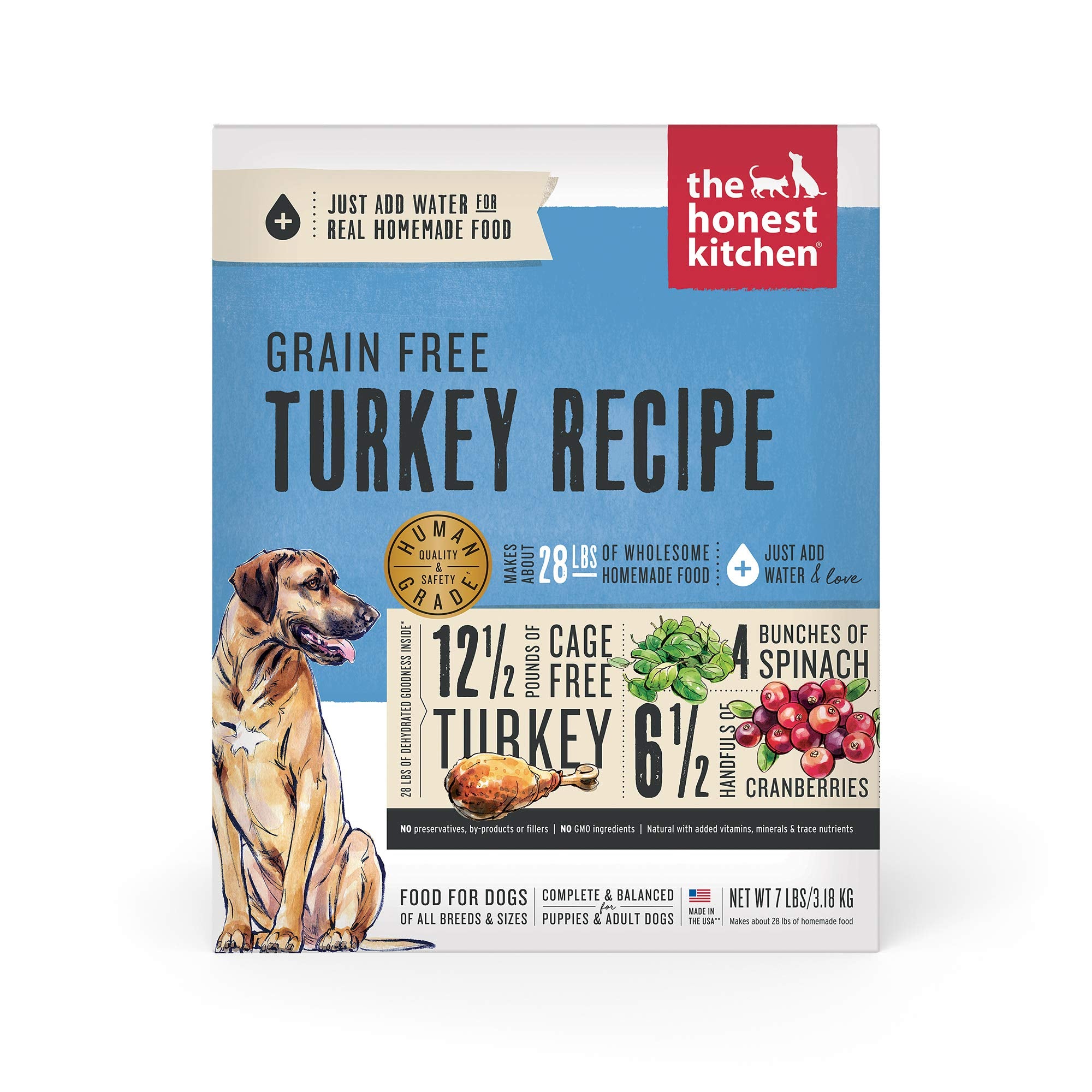 The Honest Kitchen Dehydrated Grain Free Turkey Dog Food, 7 lb Box
