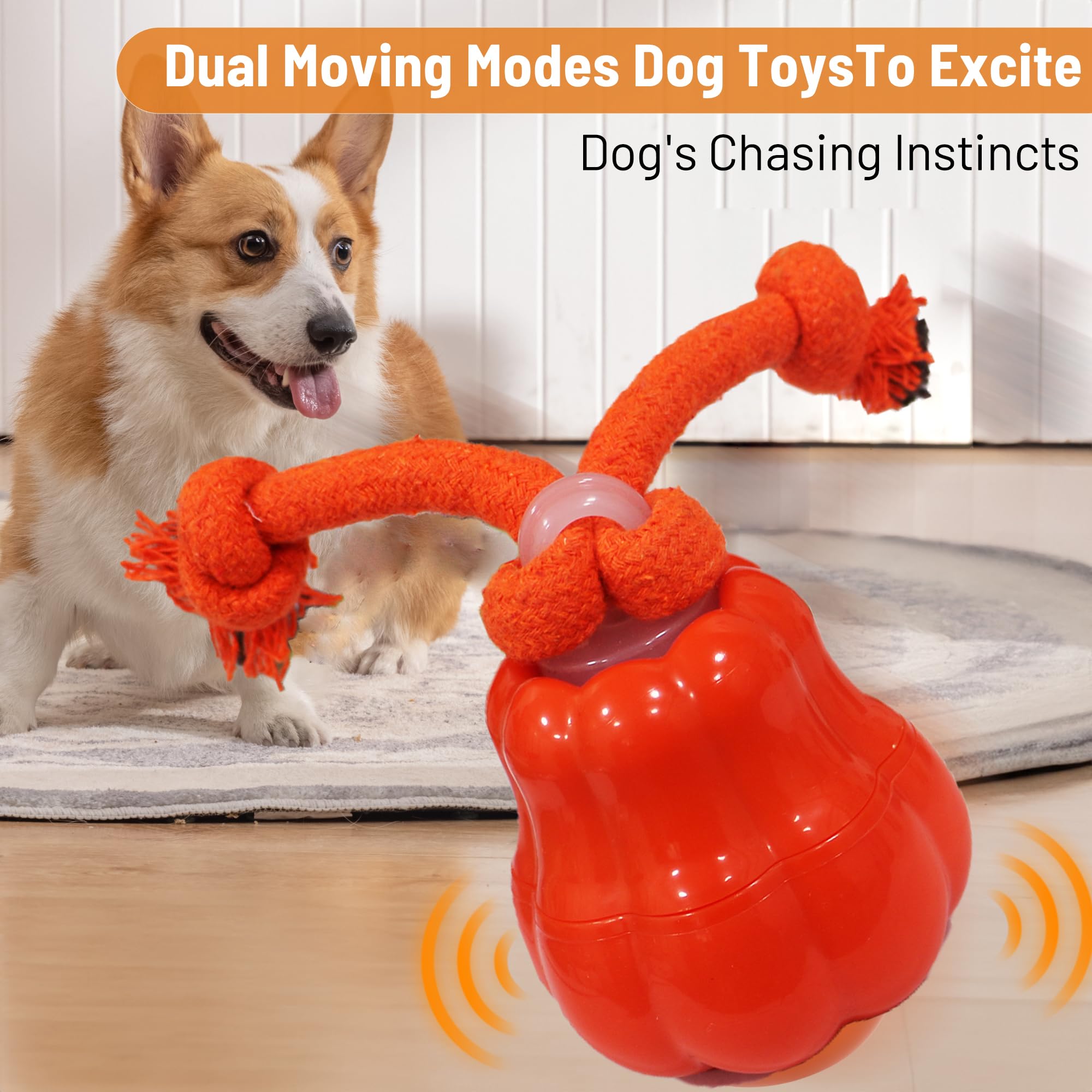 Automatic Interactive Rolling Dogs Toys Ball For Indoor- Rechargeable Activate Dog Pet Toy For Indoor, Self-Playing Automatic Mo