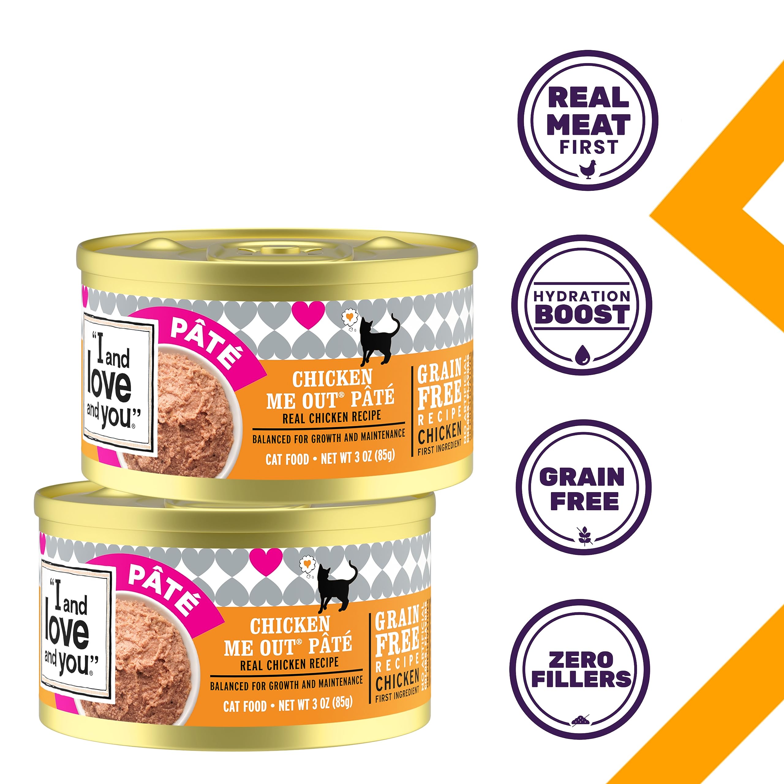 I and Love and You Wet Cat Food - Chicken Me Out Pt   - Chicken Recipe, Grain Free, Filler Free, 3oz Pack of 4 Cans