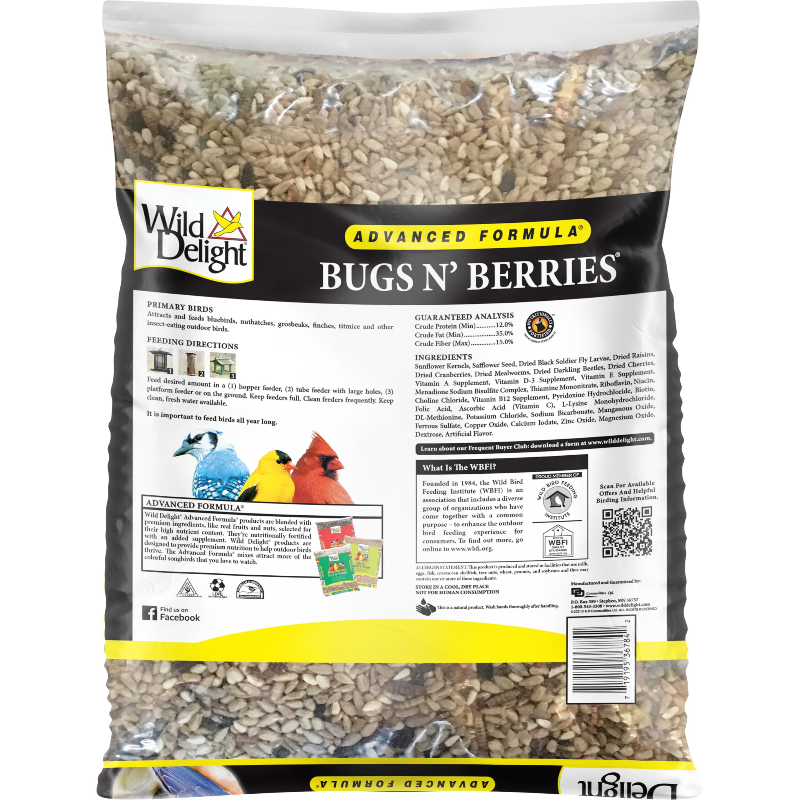 Wild Delight 099127 Bugs N Berries Wild Bird Food, 4.5 lb