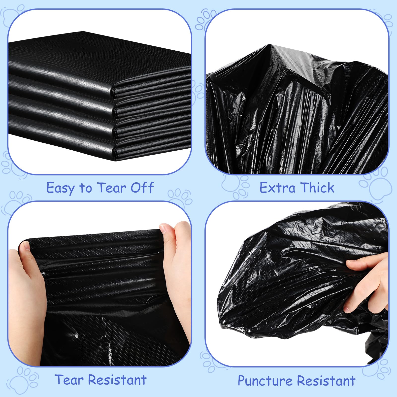 Dinifee 2 Packs 100Pcs Black Dog Waste Bags 26' W X 33' L Dog Waste Station Can Liners Heavy Duty Thick Large Poop Bags For Pe