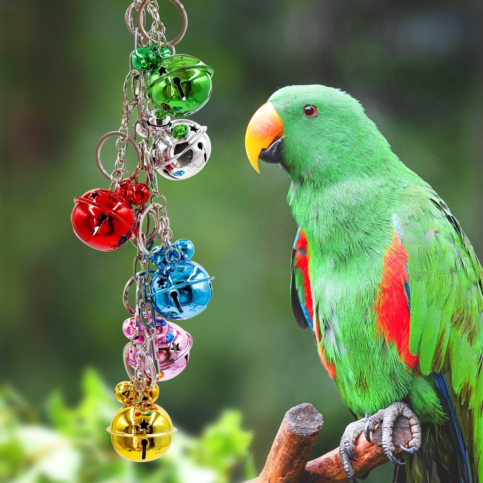 Oooct Bird Swing Bells Toys, Colorful Parrot Metal Bells, Hanging Bird Chewing Toys, Bird Cage Accessories, Suitable For Small T