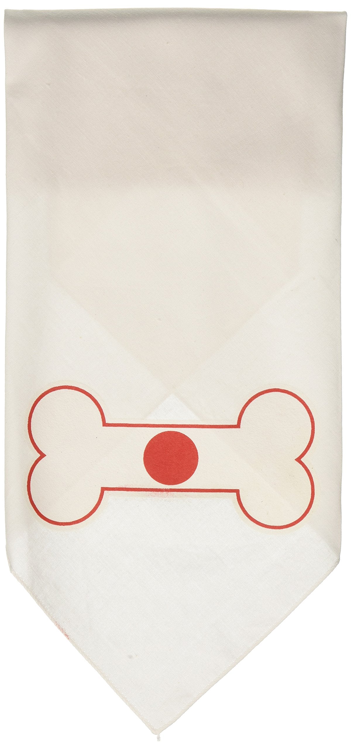 Mirage Pet Products Bone Flag Japan Screen Print Bandana for Pets, Large, White