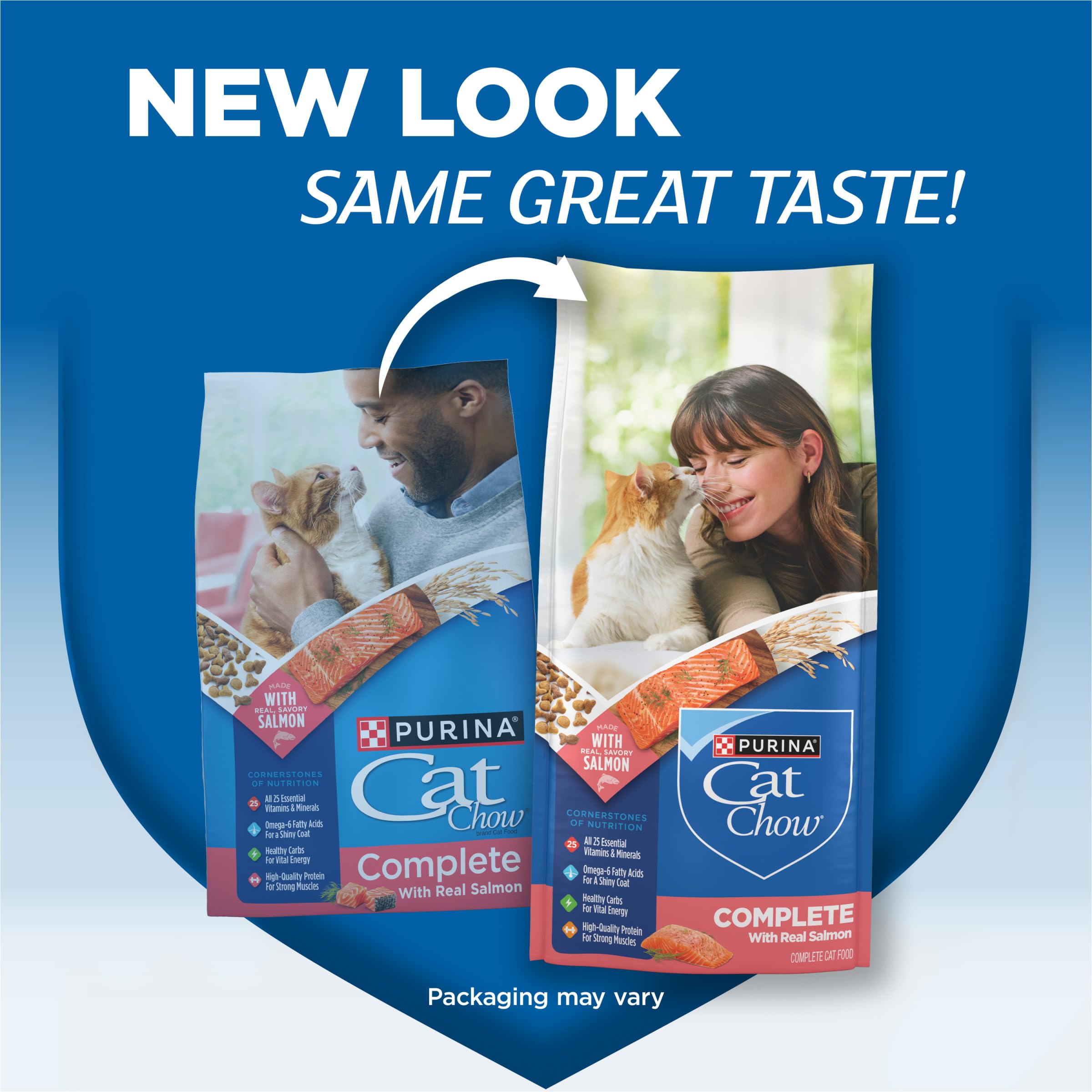 Purina Cat Chow Complete High Protein With Salmon Cat Food Dry Formula - (Pack of 4) 3.15 lb. Bags