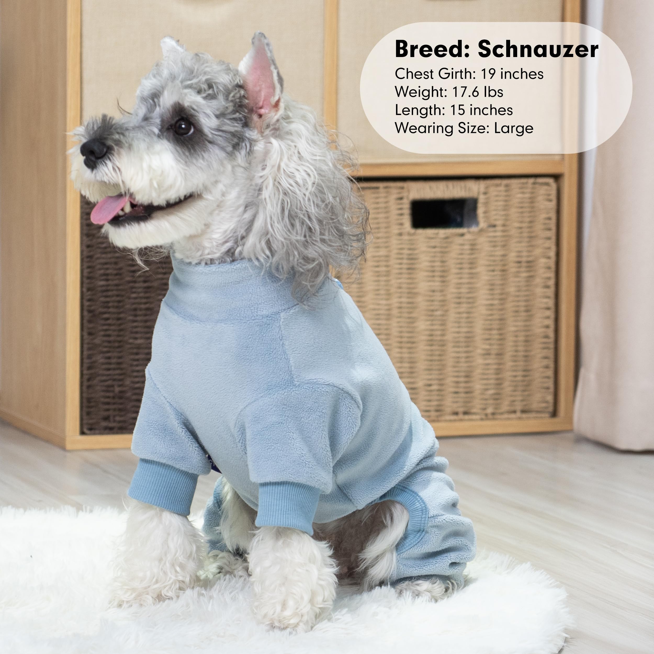 Cyeollo Dog Pajamas Xxx-Large, Stretchable Fleece Pet Onesie Coat For Large Sized Dogs Warm Doggie Jumpsuit Soft Cold Weather Do