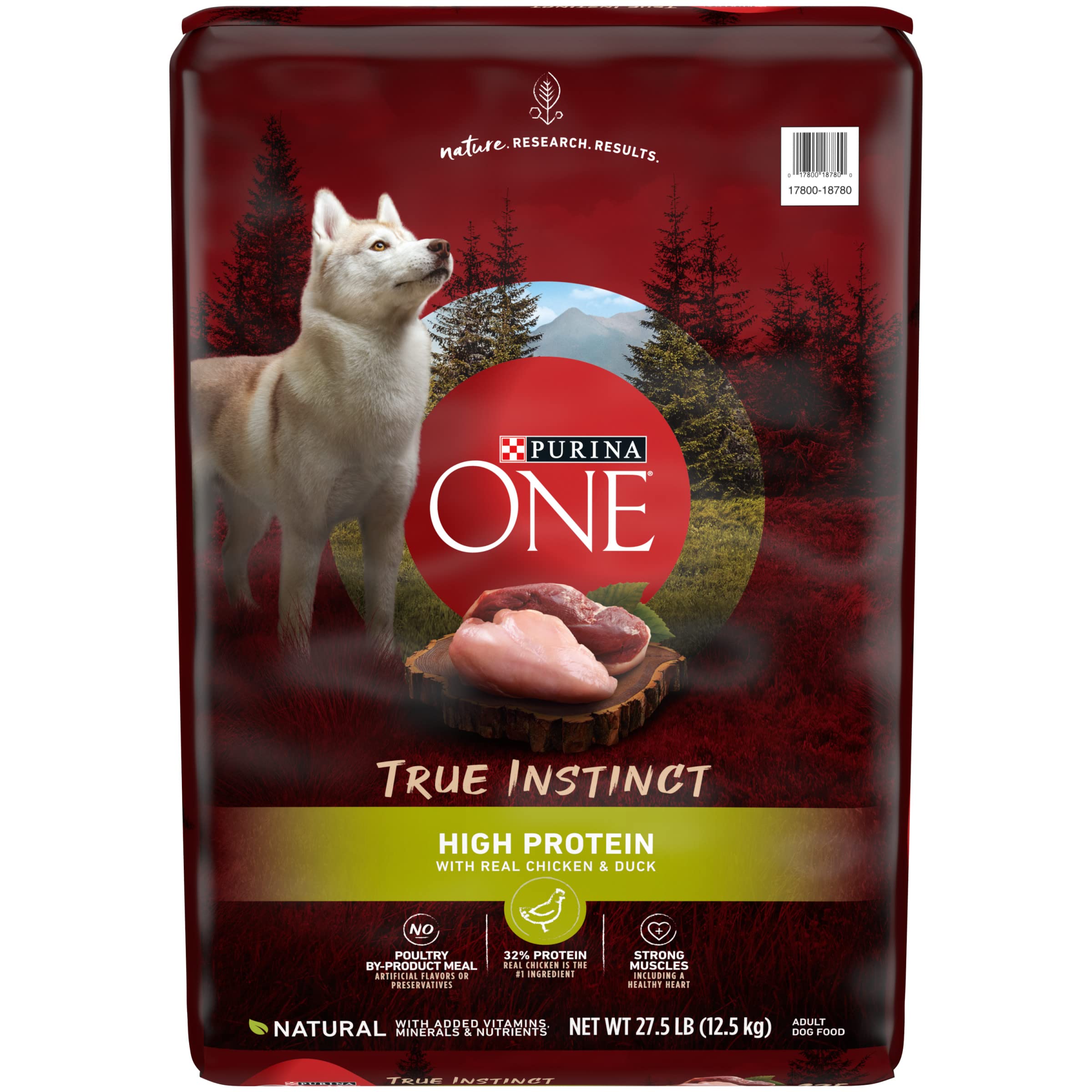 Purina ONE True Instinct High Protein Dry Dog Food Formula with Real Chicken and Duck Natural with Added Vitamins and Minerals D