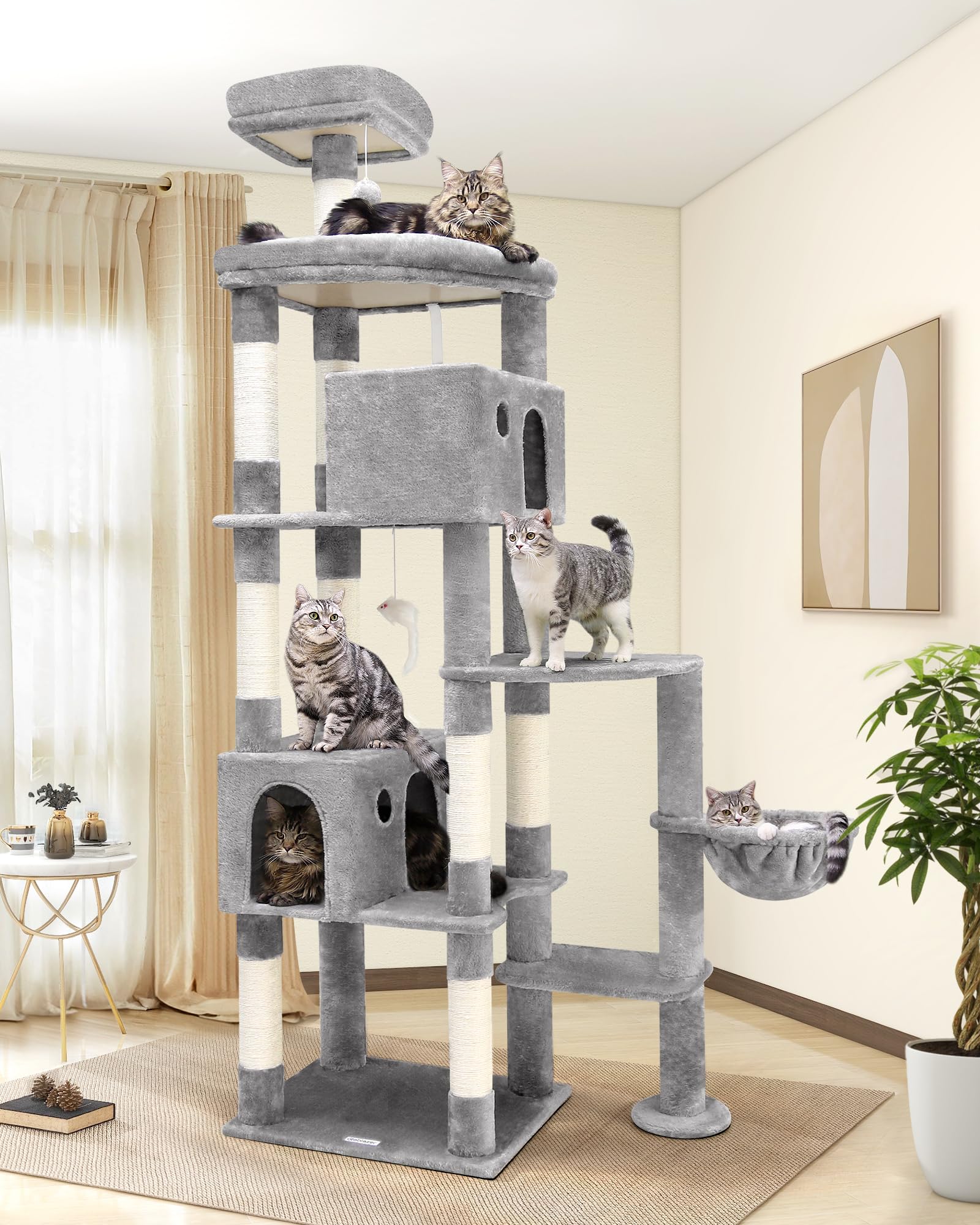 Globlazer F83 Giant Cat Tree, 83 inch Cat Tree for Indoor Cats Large Adult, XXL Cat Tower with 9 Scratching Posts for 20lb+ Heav