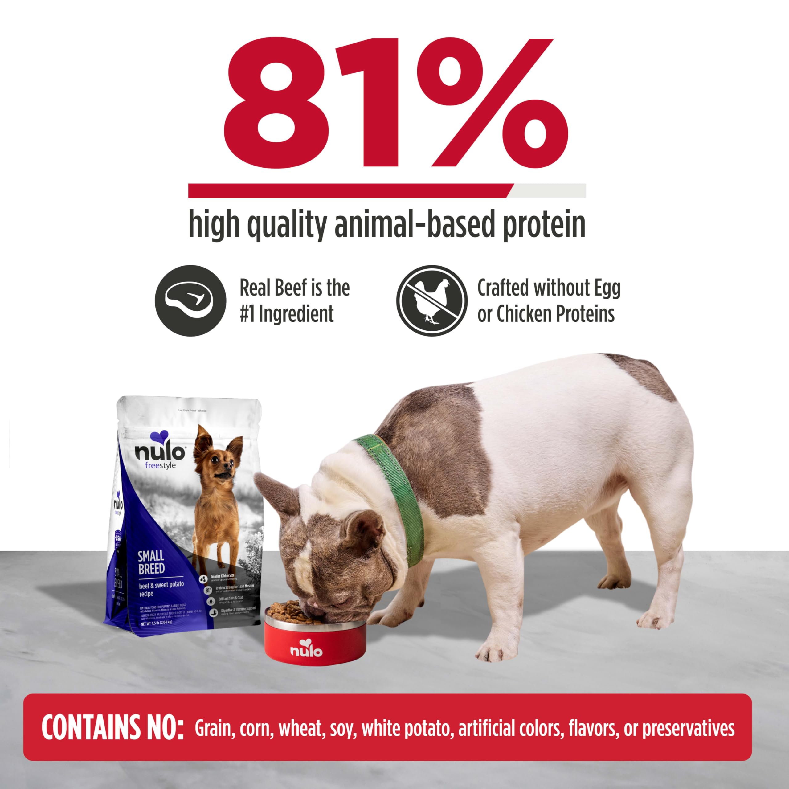 Nulo Freestyle High Protein Small Breed Beef & Sweet Potato Recipe Natural Dry Kibble Dog Food, 6 Pound Bag