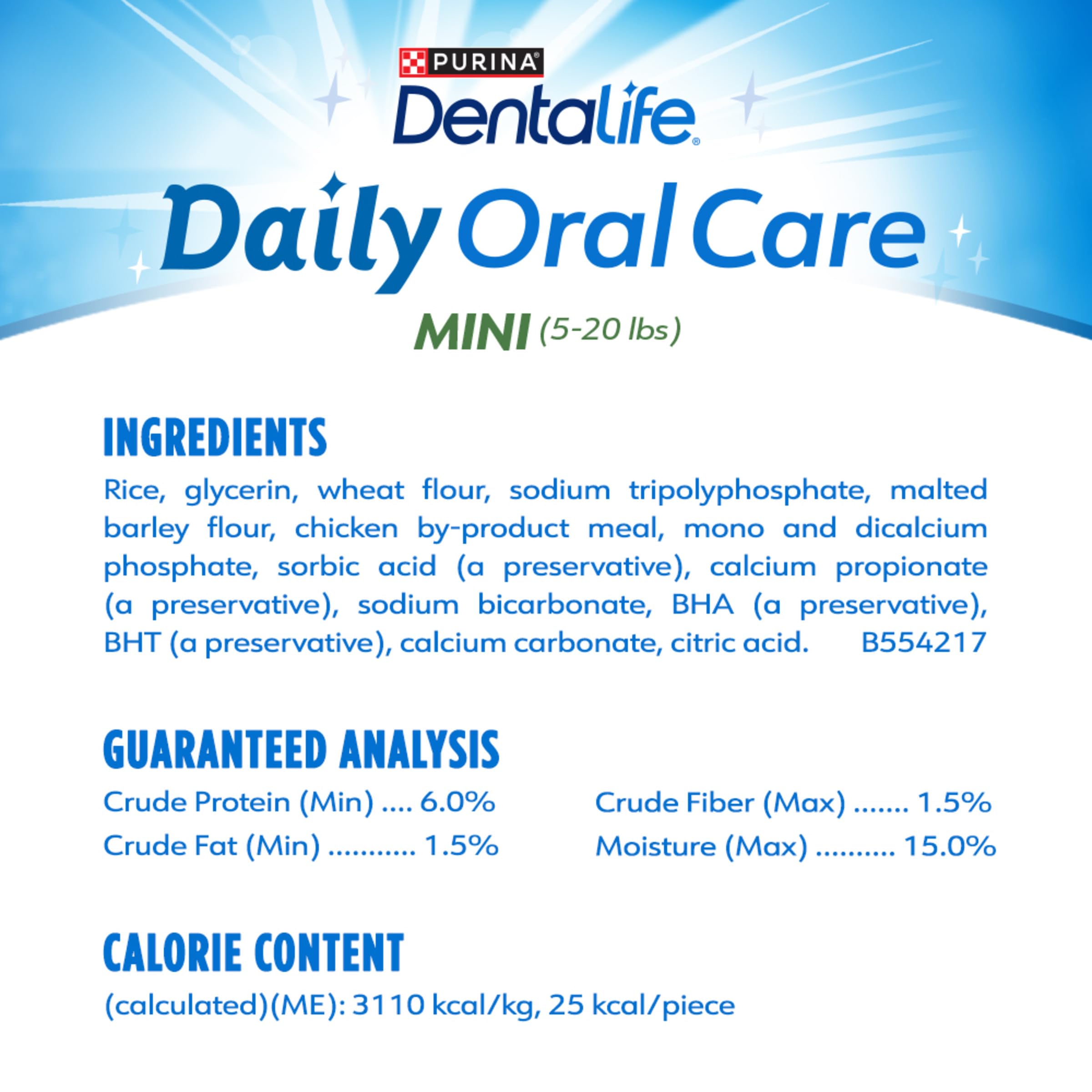Purina Dentalife Daily Oral Care Chicken Flavor Toy Breed Dog Dental Chews - 58 ct. Pouch
