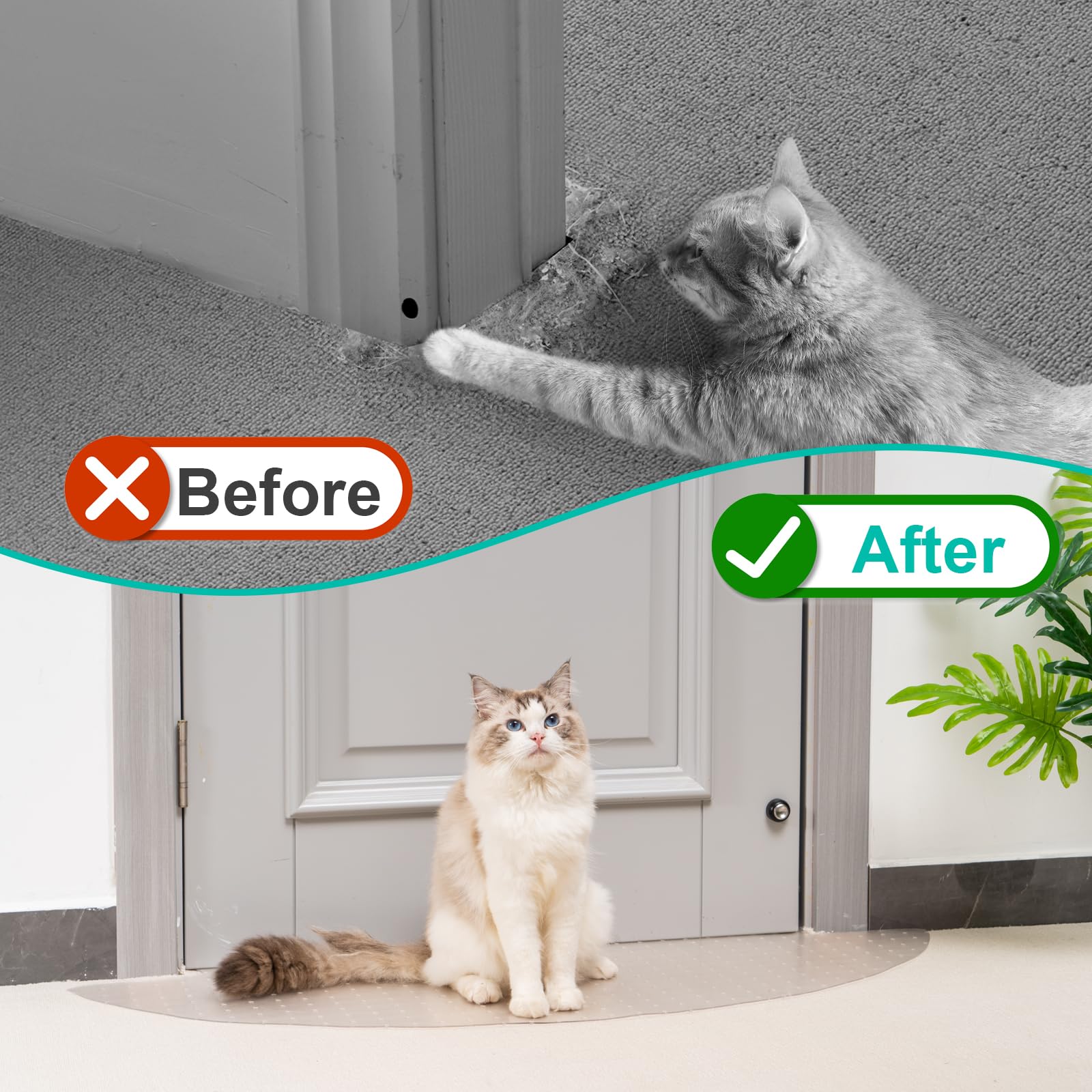 Uross Semi-Circular Carpet Protector For Pets 1Pcs, Plastic Cat Carpet Protector For Doorway, Cat Scratch Protector Mat, Cat Rip
