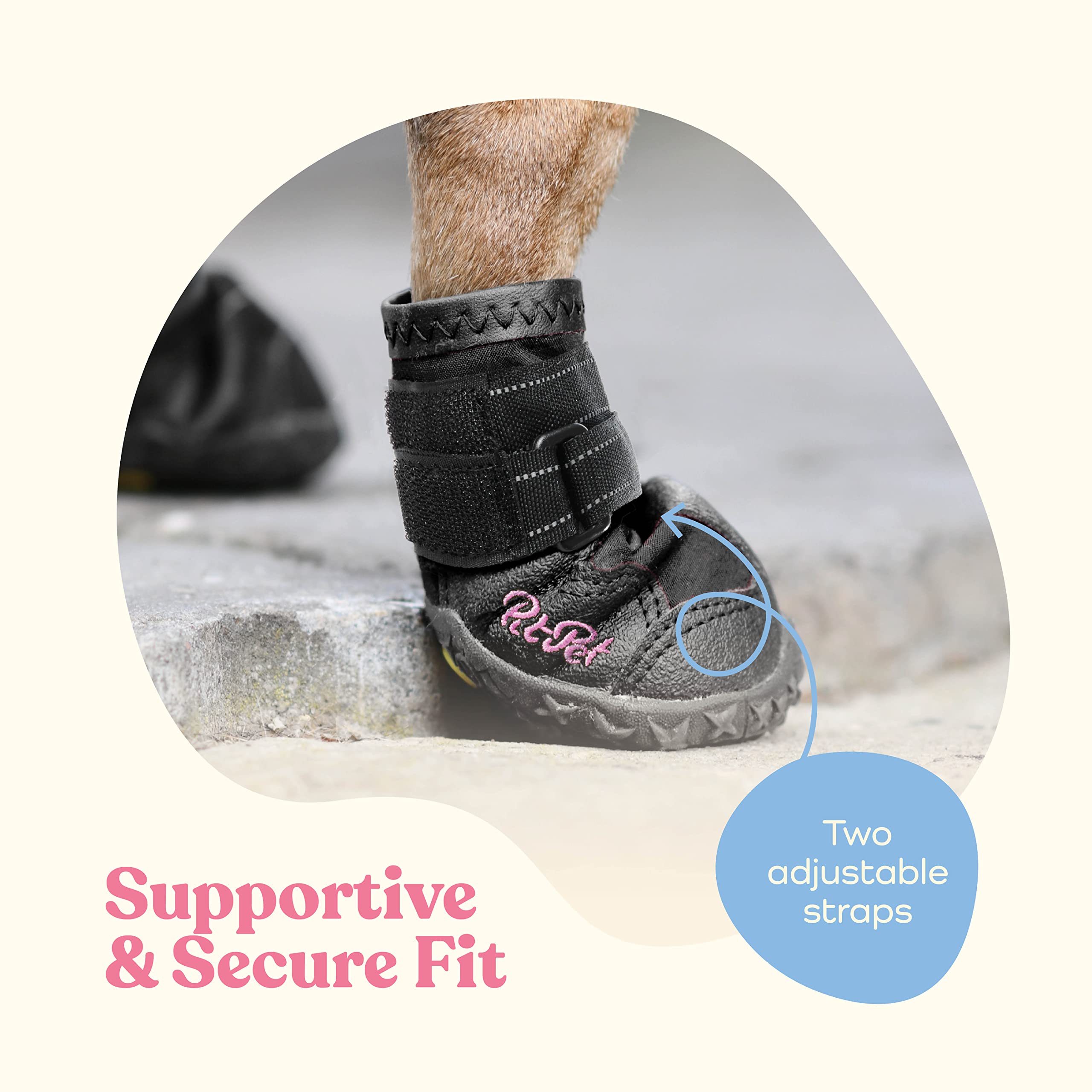 Waterproof Dog Shoes - Stylish Designed Shoes For Dogs - Dog Boots With Non-Slip Rubber Bottom Protects Paw From Hot Or Cold Pav