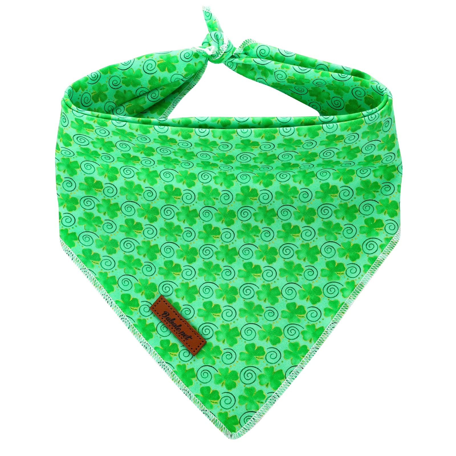 Babole Pet St.Patrick'S Day Dog Bandanas, 1Pc Green Clover Washable Square Dog Scarfs For Small Medium Large Dogs Adjustable Dogs Bib Scarfs For Girl And Boy(L)