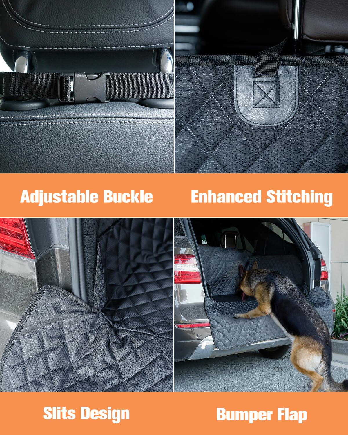 Peticon Suv Cargo Liner For Dogs, Waterproof Pet Cargo Cover Dog Seat Mat For Suvs Sedans Vans With Bumper Flap Protector, Scrac