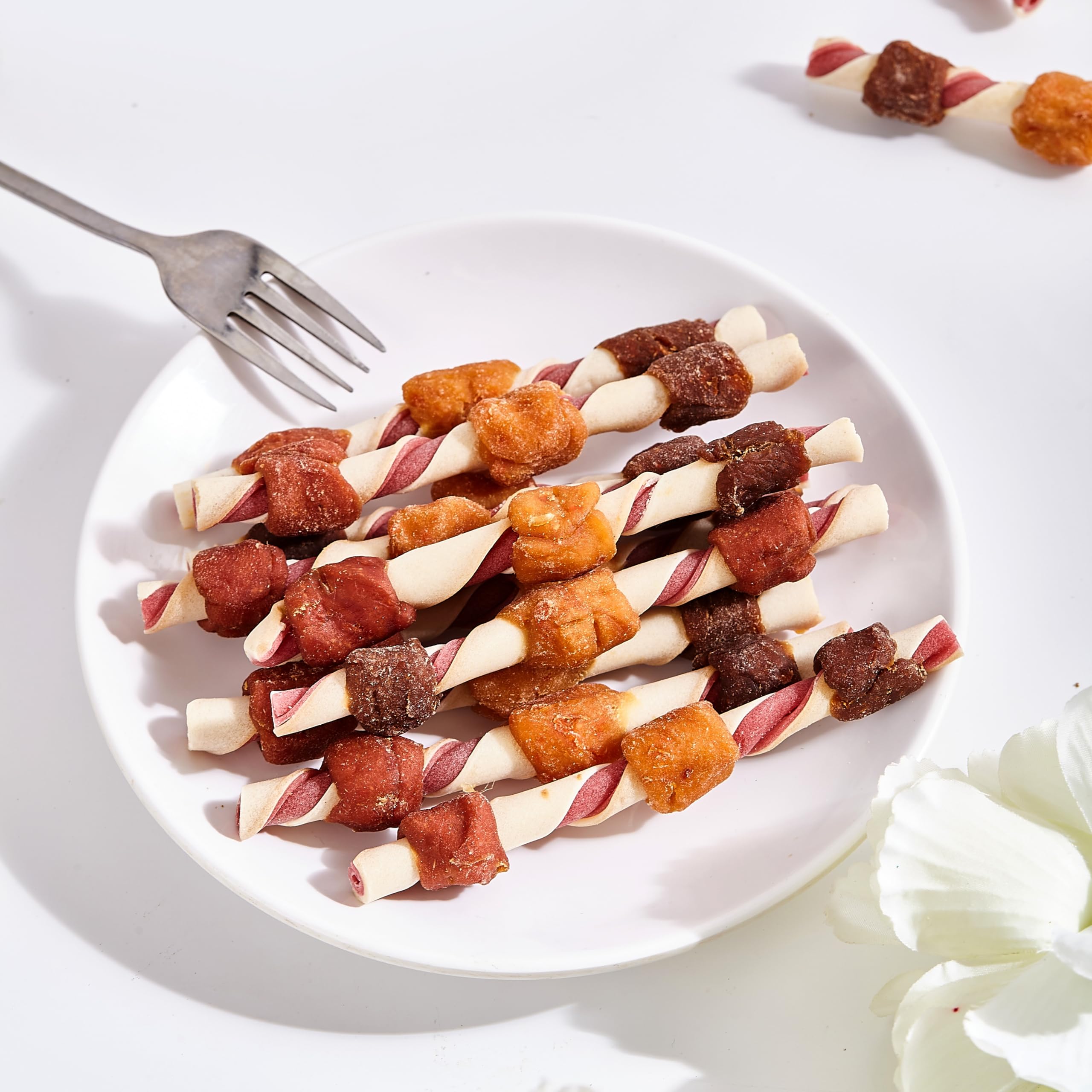 FAYWELL - Combo Kabob Dog Natural Treats, Rich in Protein & Vitamins & Probiotics, Supports Oral Health, Digestible (5pk)