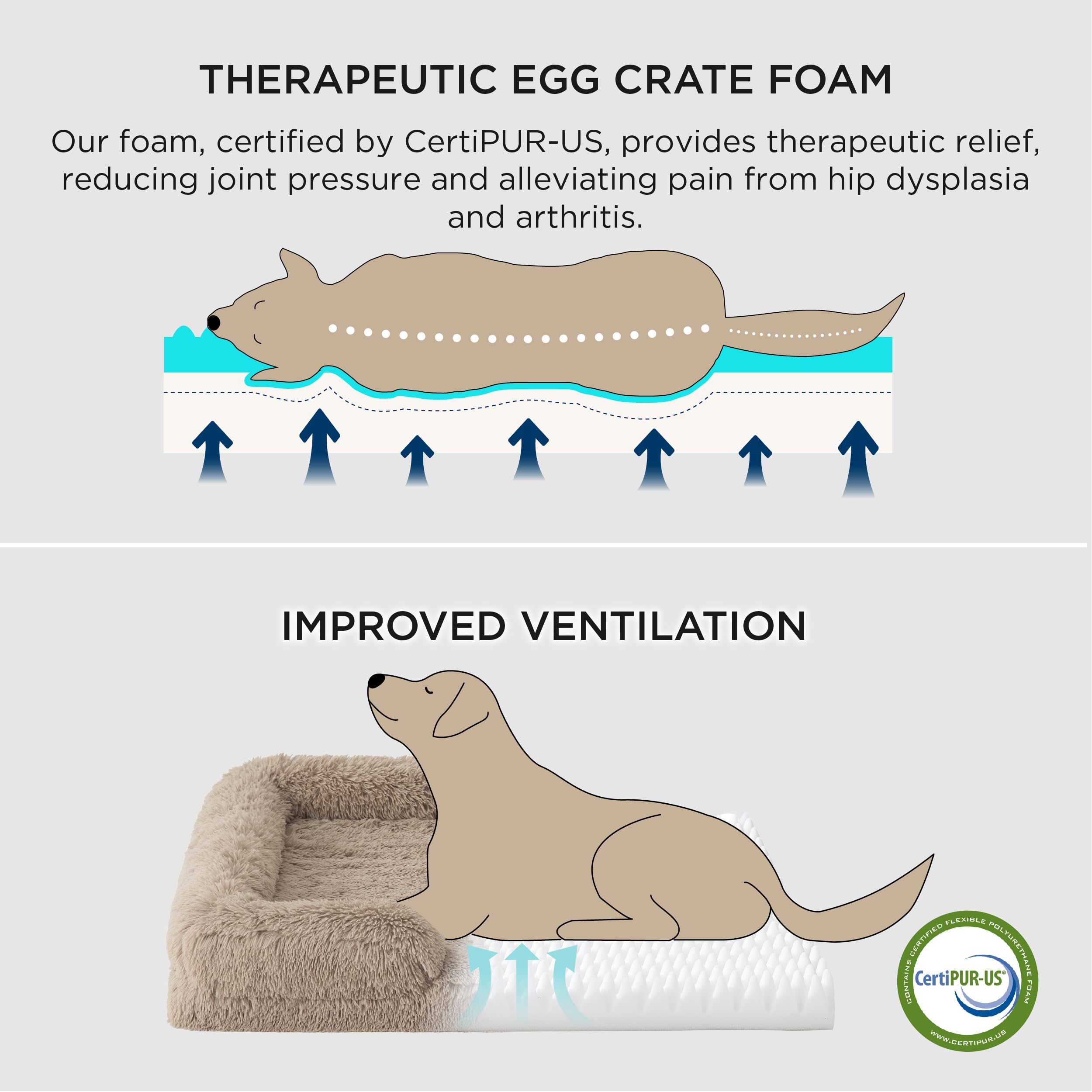 Bedsure Small Orthopedic Dog Bed - Washable Calming Dog Sofa Beds For Small Dogs, Supportive Foam Pet Couch Bed With Removable W