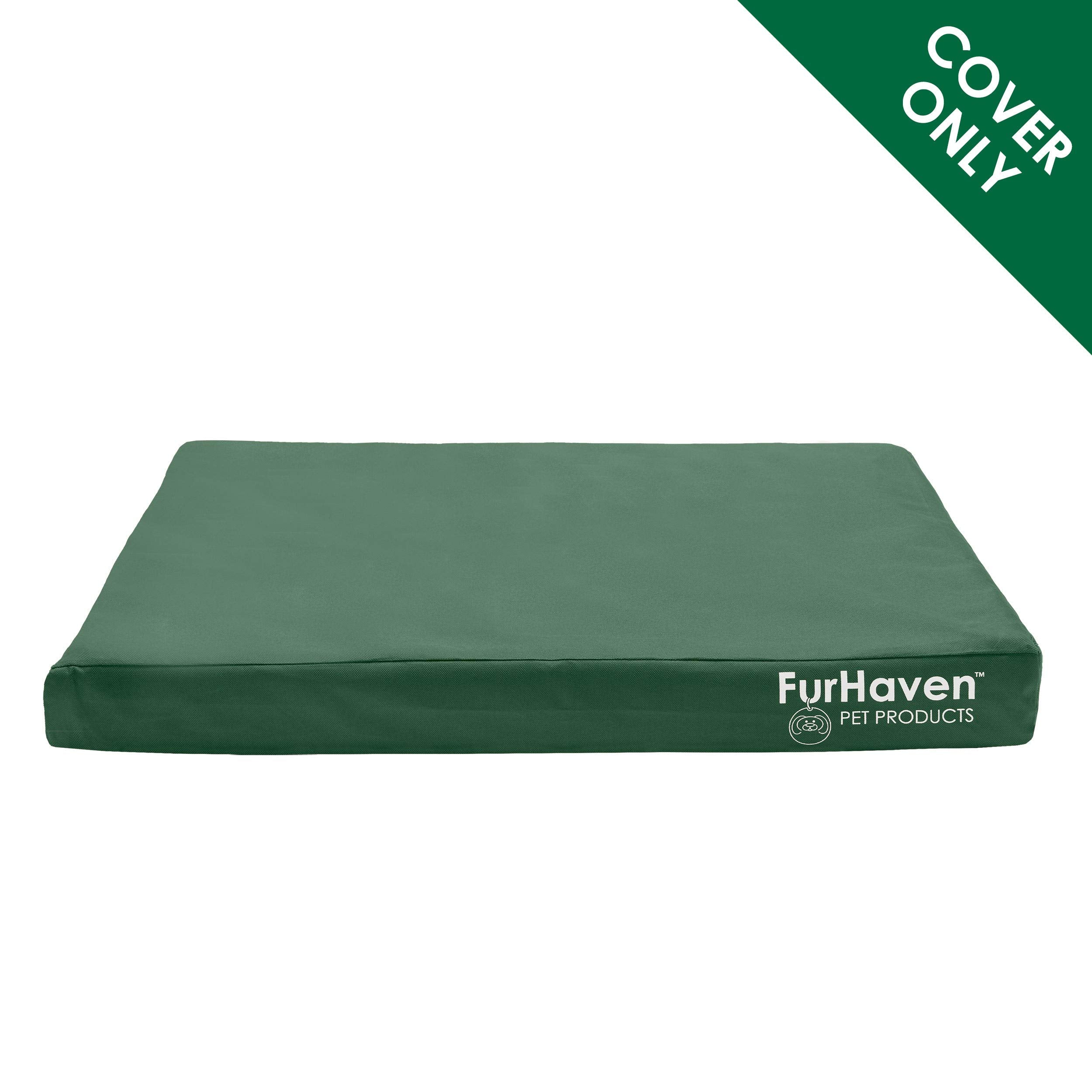 Furhaven Replacement Dog Bed Cover Water-Resistant Indoor/Outdoor Logo Print Oxford Polycanvas Mattress, Washable - Forest, Jumbo Plus (Xx-Large)
