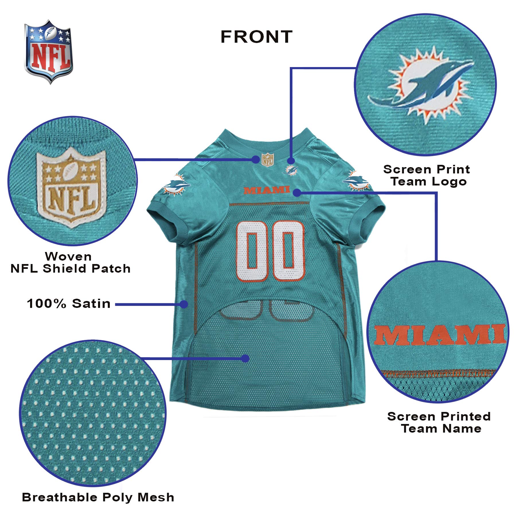 NFL MIAMI DOLPHINS DOG Jersey, Medium