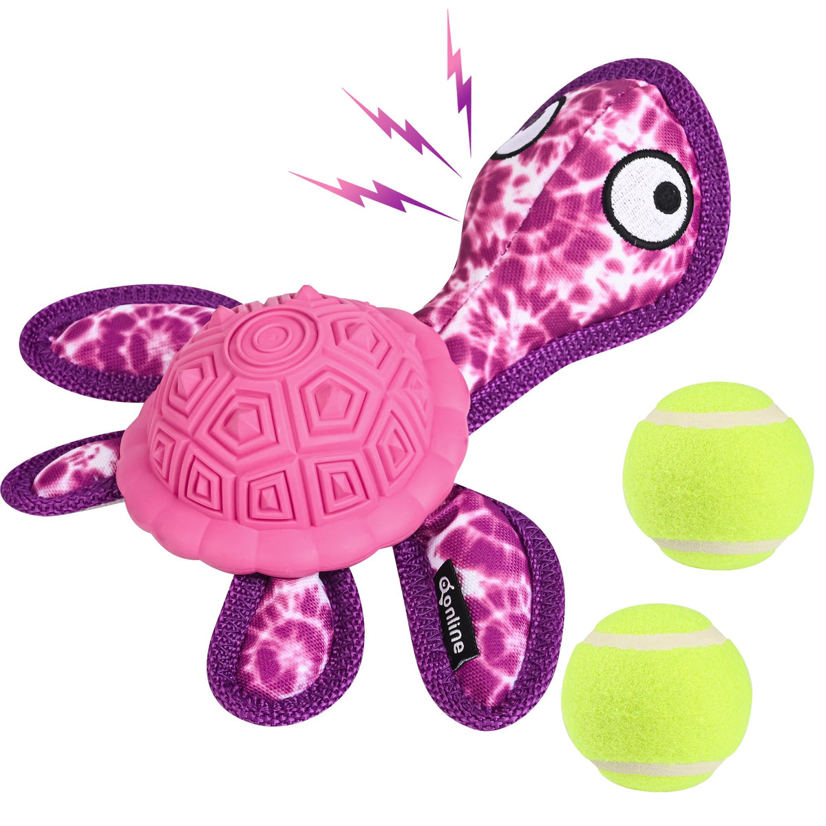 Qonline Chew Toys For Aggressive Chewers Dog,Puppy Teeth Chew Toys Durable Rubber Tpr Material Chew Toys Turtle Shape Dog Toys W