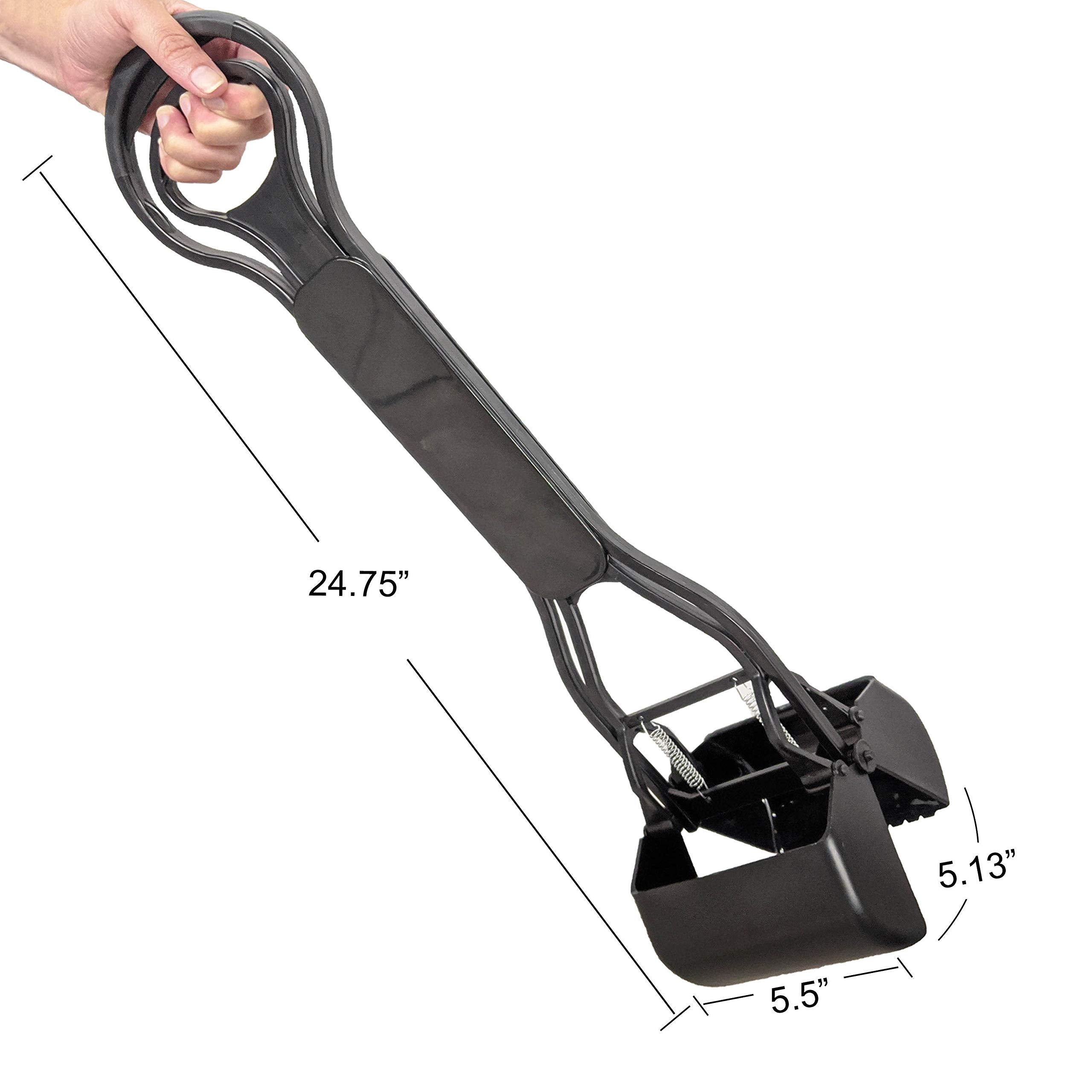 Four Paws Allen'S Spring Action Dog Scooper For Grass Standard Black 5.13' X 5.5' X 24.75'