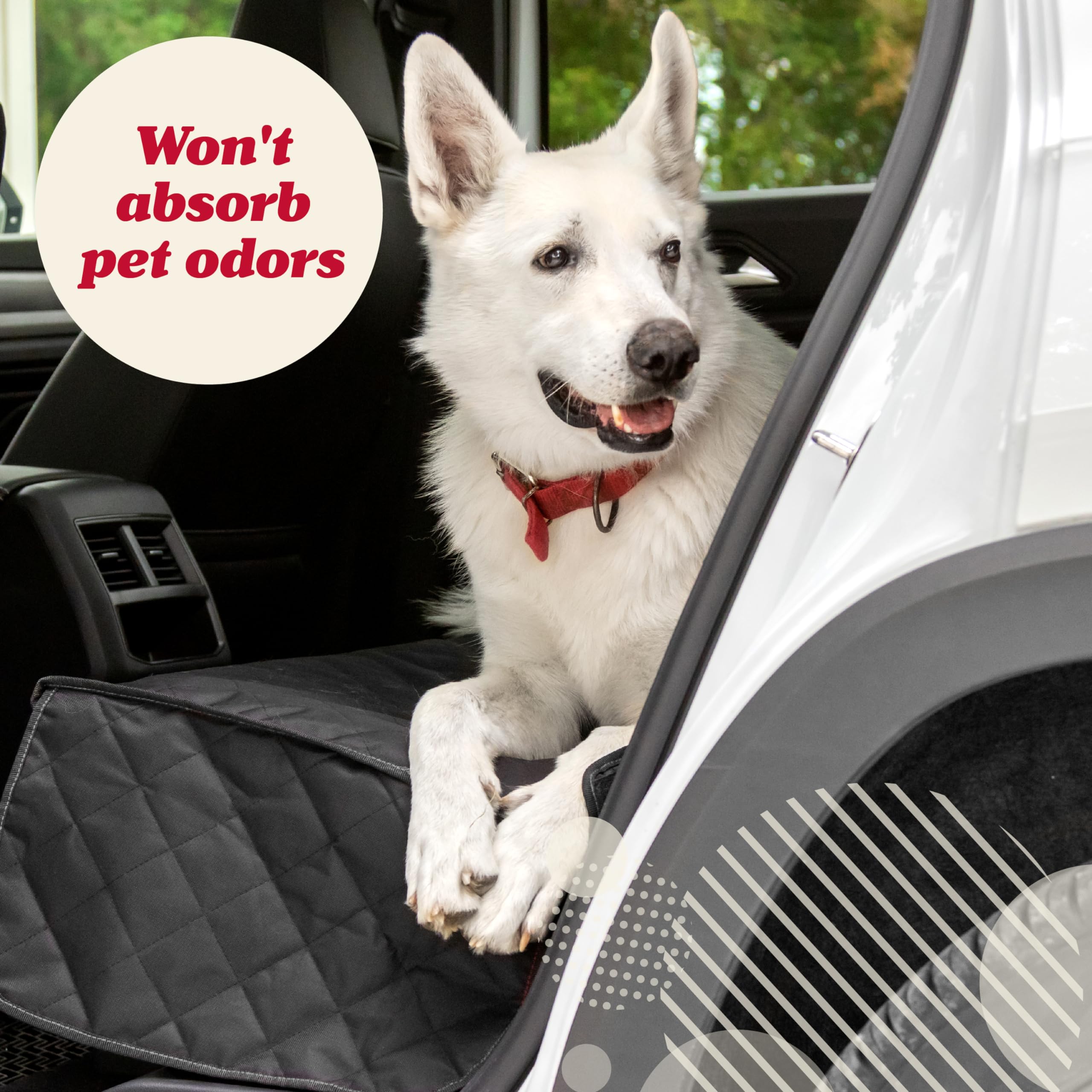 Lusso Gear Dog Car Seat Cover For Back Seat, Protects From Scratches, Scuffs, Shedding, Mud, & More, 100% Waterproof, Non-Slip Cover Stays Securely In Place, Fits Your Car, Truck, & Suv (Black)