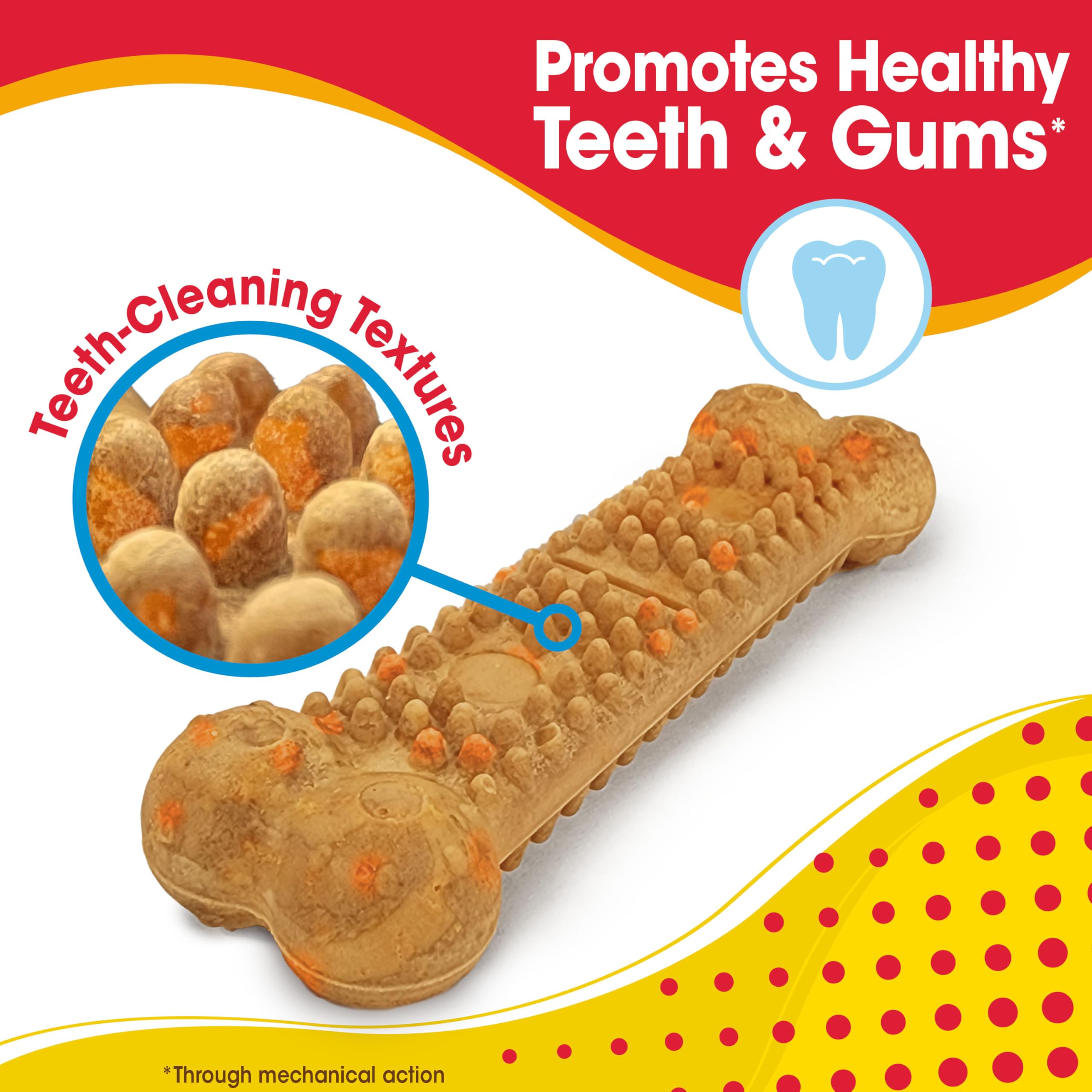 Nylabone Nubz Flavor Bursts Natural Edible Chew Bones for Dogs, Healthy Long Lasting Chews Made in The USA, Grain-Free Dog Treat