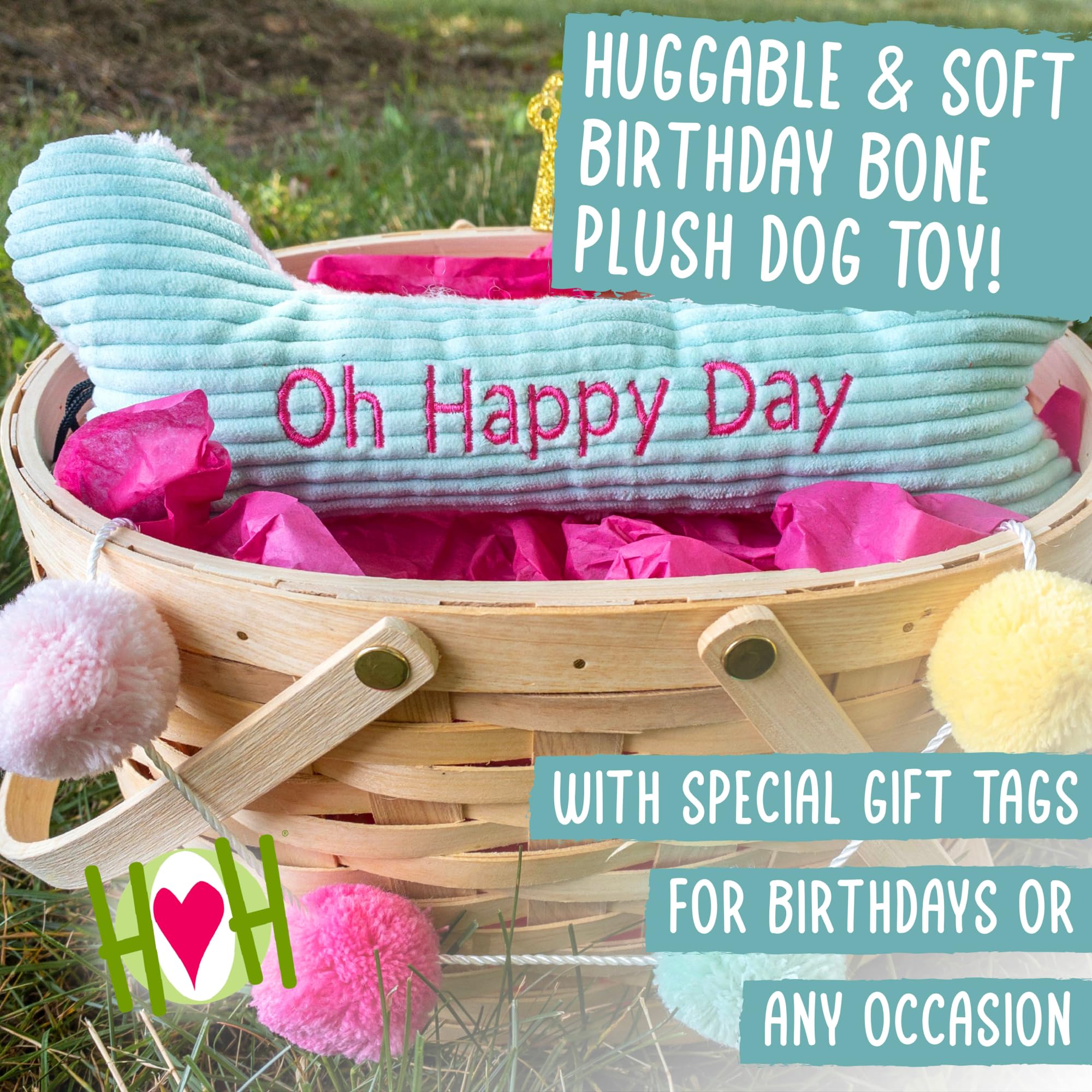 Hugglehounds Plush Dog Toy - Fuzzy Birthday Dog Toy, Dog Toys, Plush Soft Fleece, Interactive Durable Stuffed, For Small And Lar