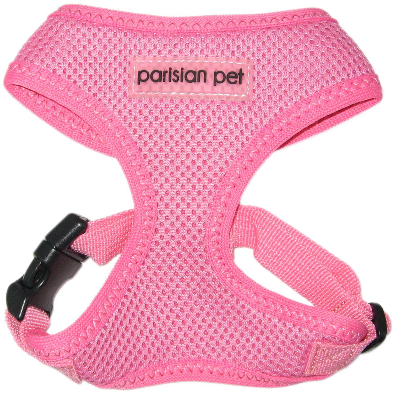 Parisian Pet Dog Harness - Adjustable Pink Dog Vest Harness - 100% Mesh Fabric No Pull Puppy Harness - Cooling Dog Harness For Large Dogs - Idle For Walking, Running, And Hiking - L