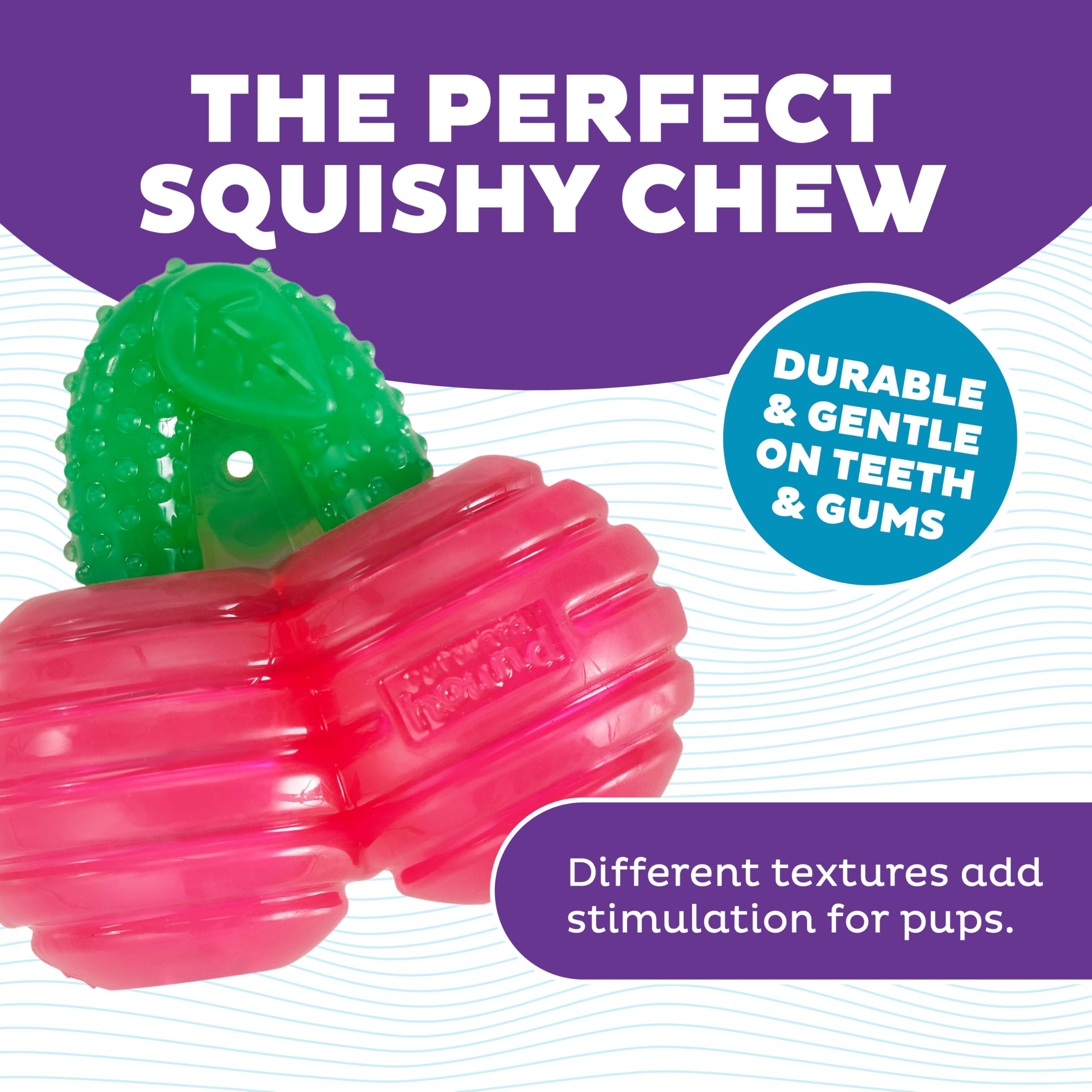 Outward Hound Gummiez Cherries 2-In-1 Dog Chew Toy And Treat Stuffer, Red
