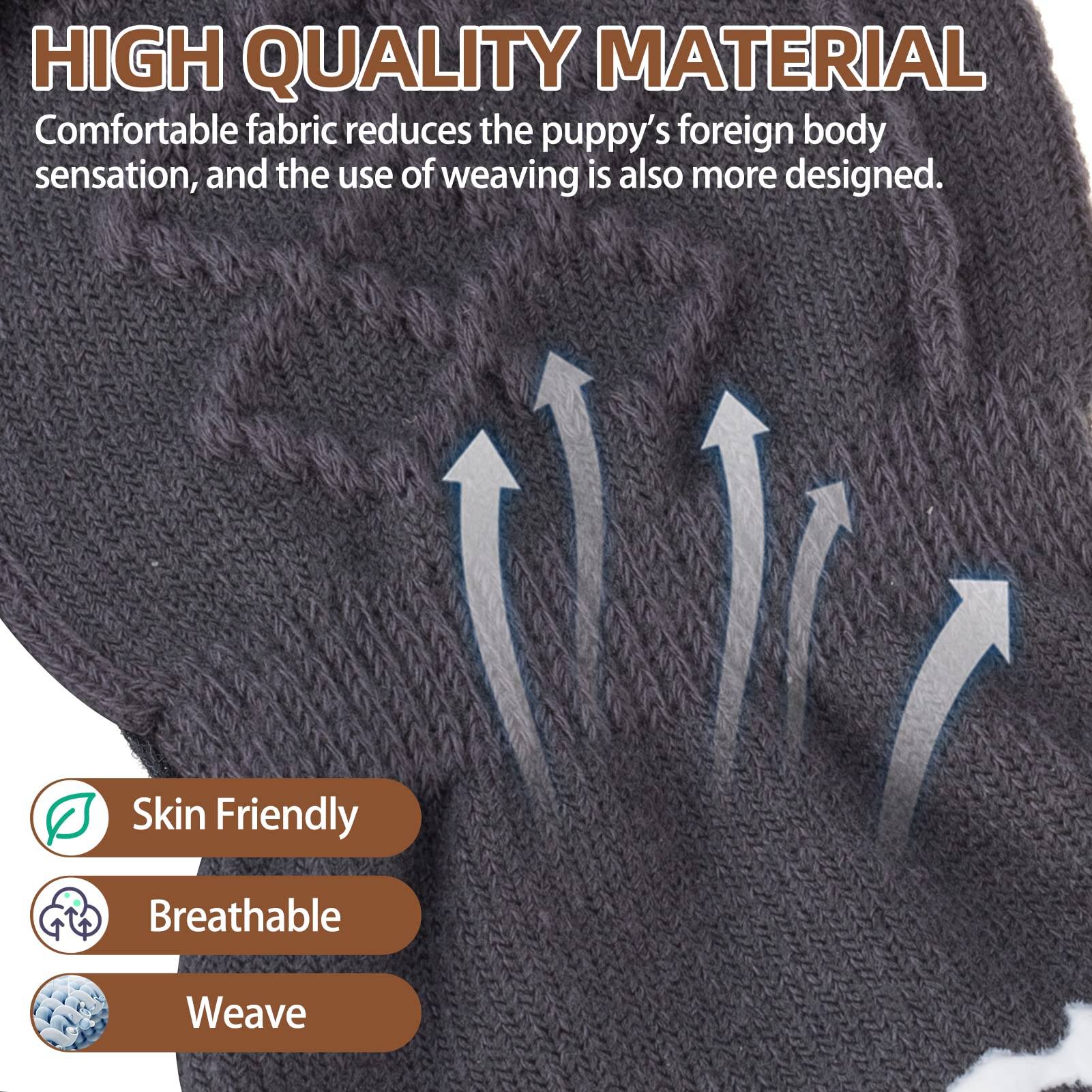 Pupteck Comfortable Anti-Slip Dog Socks 3 Pairs Soft Pet Paw Protection For Indoor Wear, Elastic Magic Straps For Small Medium Large Doggies Traction Control