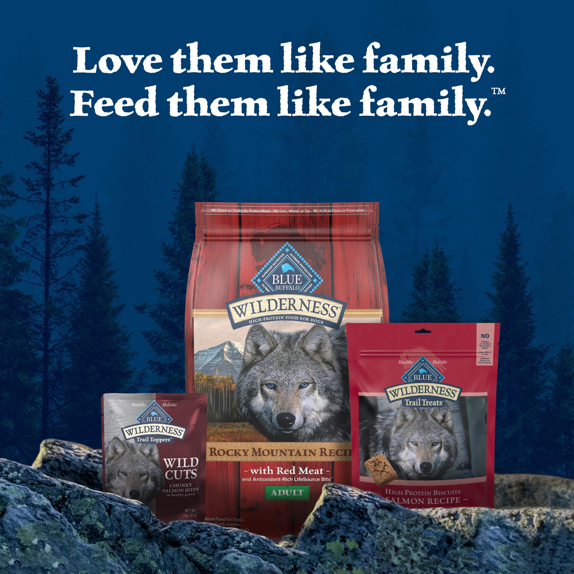 Blue Buffalo Wilderness Trail Toppers Wild Cuts Natural High-Protein Dog Wet Food, Salmon Bites in Hearty Gravy, 3-oz Pouch, 24