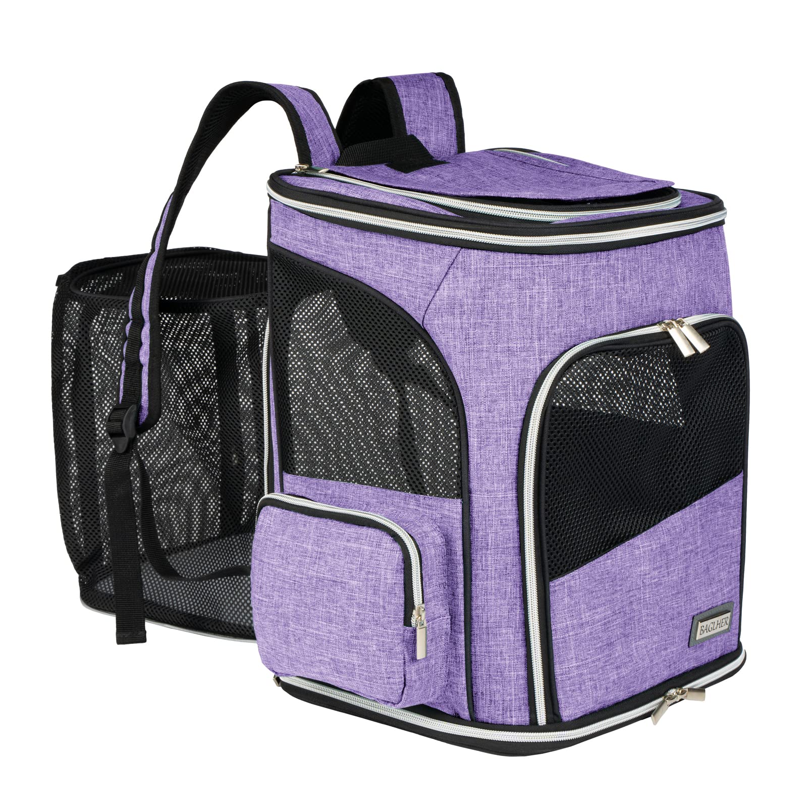 BAGLHER Expandable Pet Carrier Backpack,Pet Backpack for Small Cats Puppies Dogs Bunny, Airline-Approved Ventilate Backpack for 