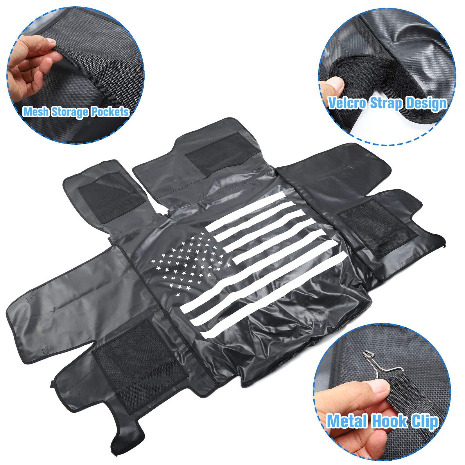 Jecar For Wrangler Jl Pet Dog Barrier Rear Seat Divider Trunk Cargo Cover Water Proof Pet Seat Cover For 2018-2023 Jeep Wrangler