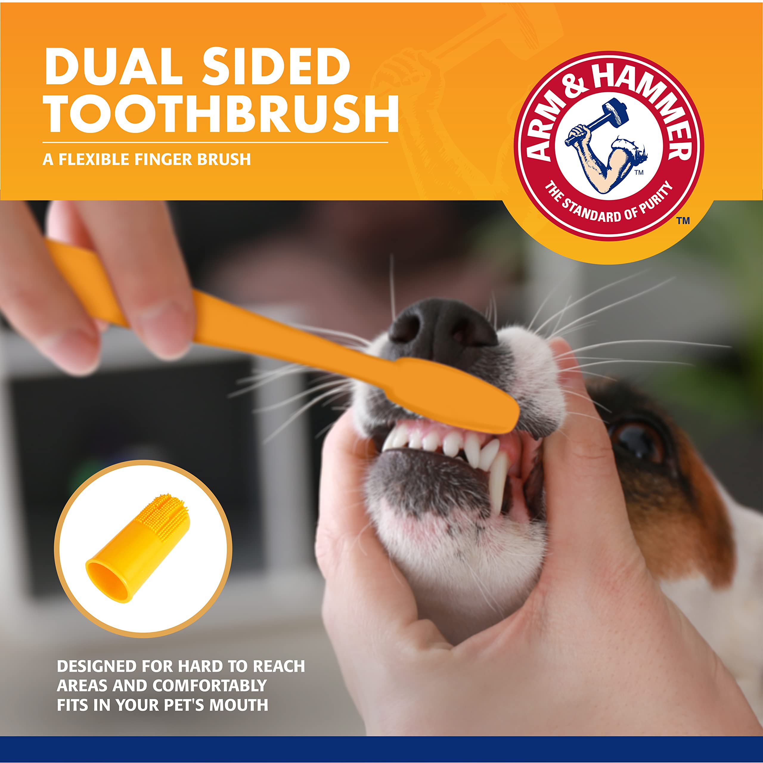 Arm & Hammer for Pets Dog Dental Care Fresh Breath Kit | Includes Arm & Hammer Baking Soda Dog Toothpaste and Dog Toothbrush | D