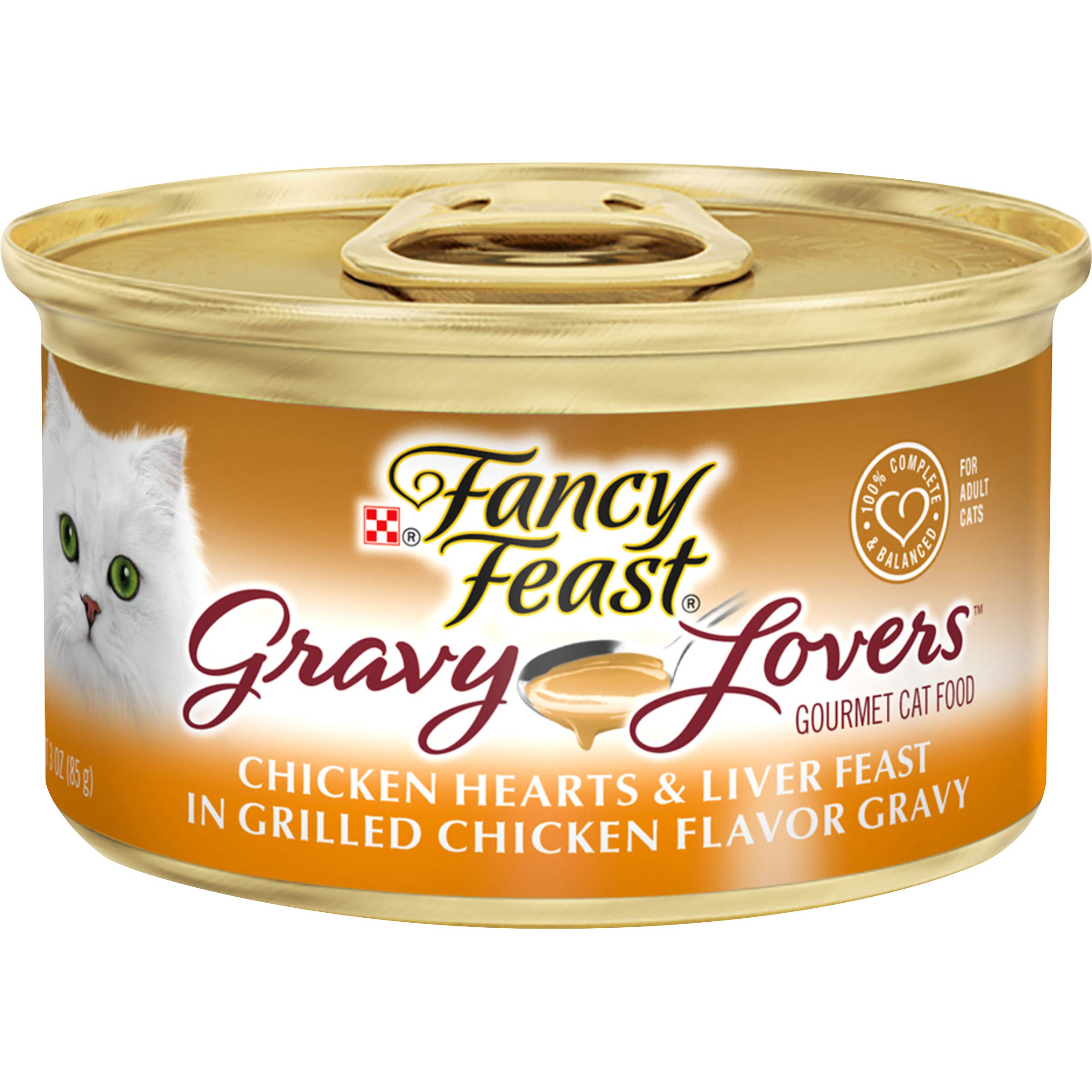 Purina Fancy Feast Gravy Lovers Chicken Hearts and Liver Feast Grilled Gourmet Cat Food in Wet Cat Food Gravy - (Pack of 24) 3 o