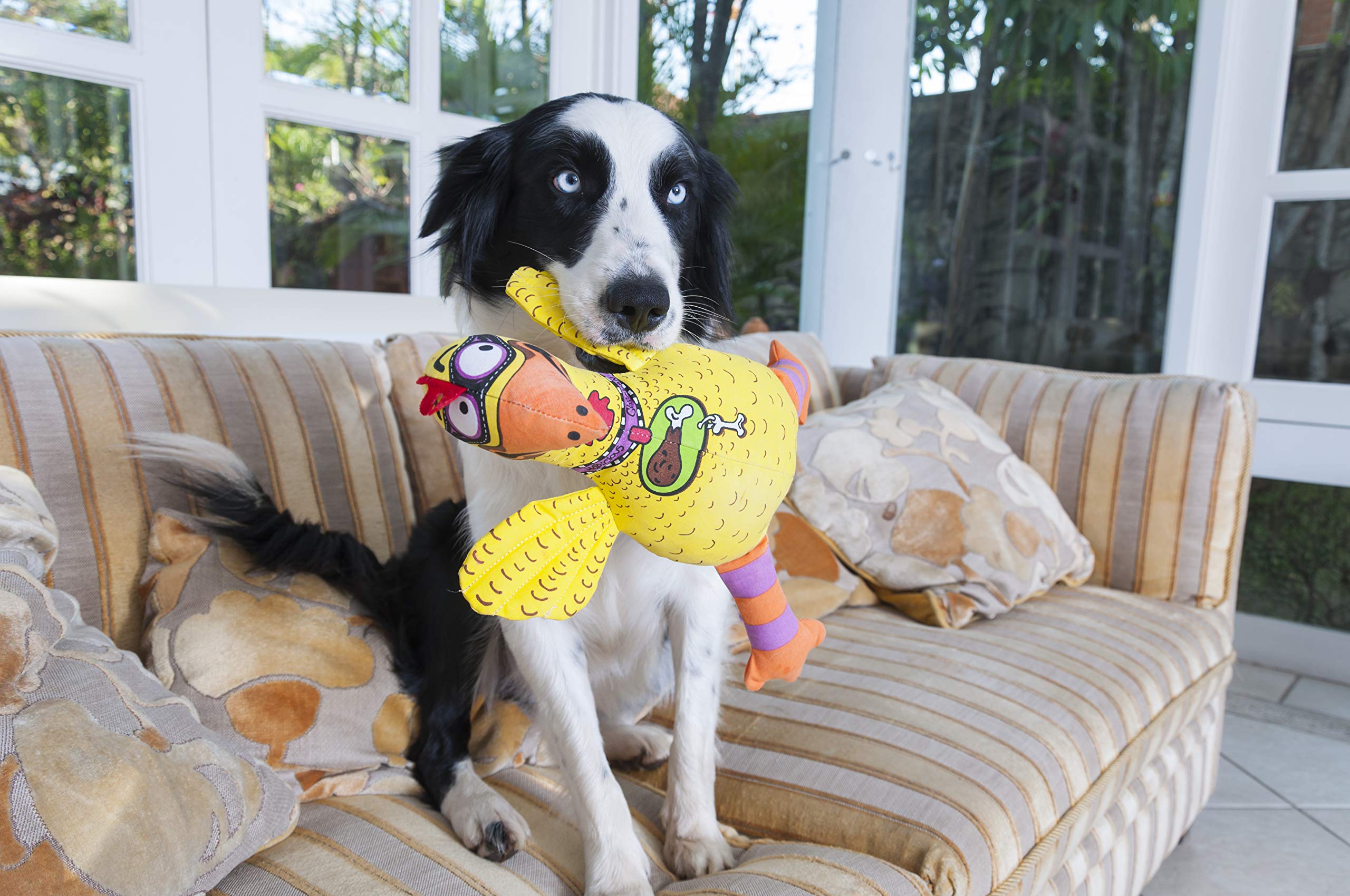 Fatcat Dog Toys - Barnyard Bullies Plush Dog Toy - Made With Heavy Duty Canvas & Includes Squeaker