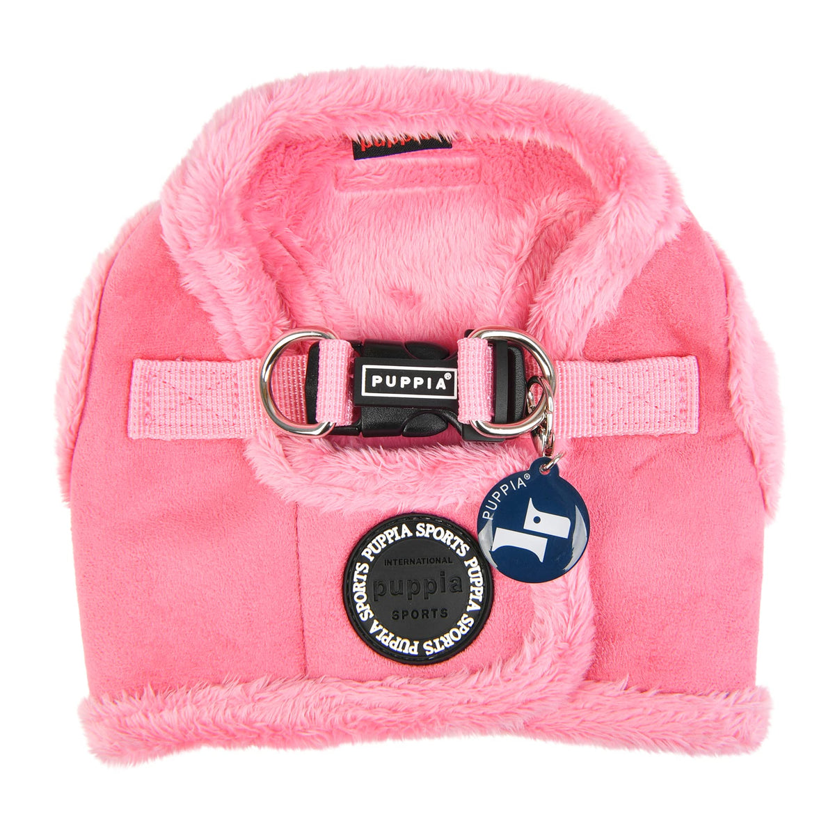 Puppia Terry Vest Dog Harness Step-In Winter Suede Warm No Choke No Pull Training Walking For Small And Medium Dog, Pink, Large