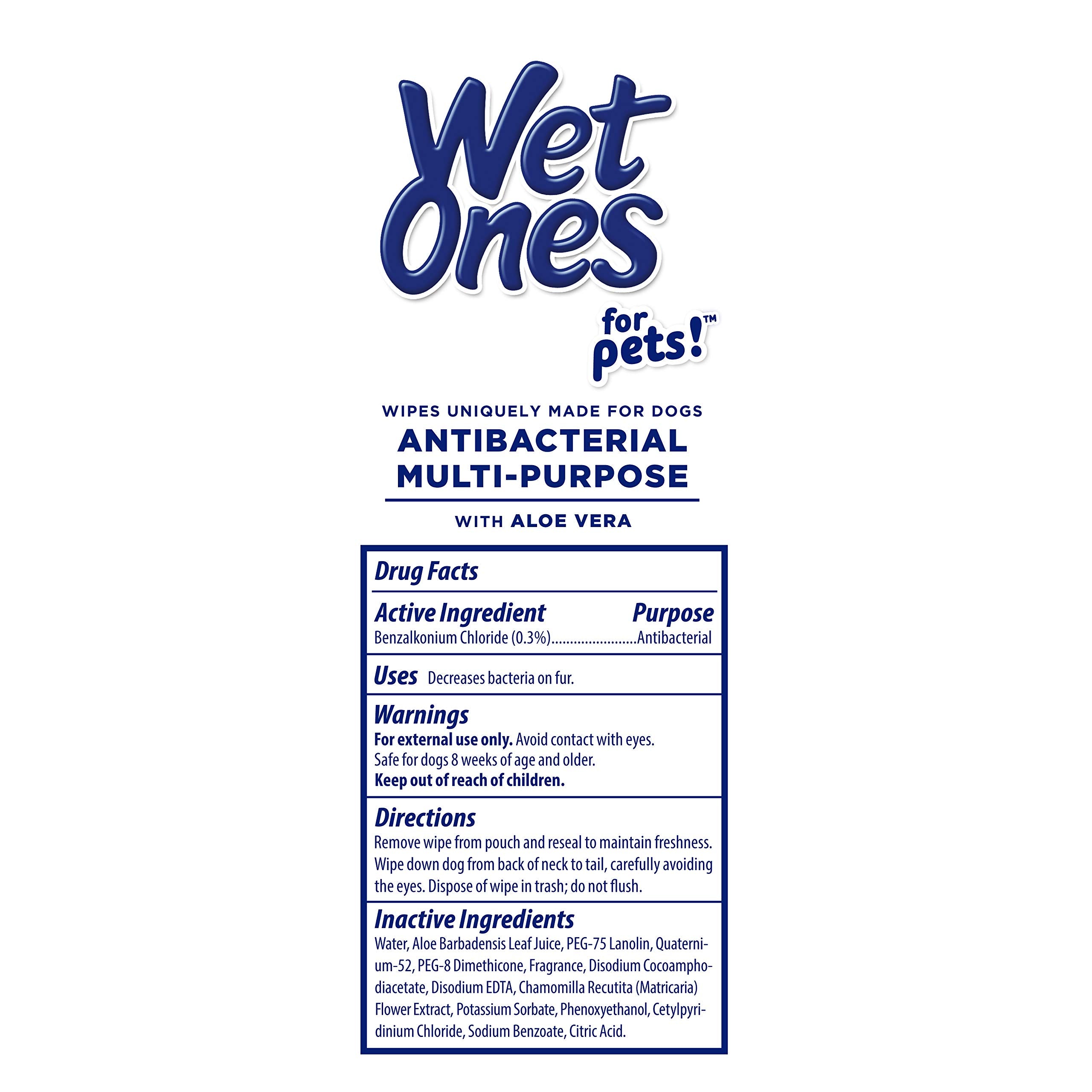 Wet Ones For Pets Multi-Purpose Dog Wipes With Aloe Vera | Dog Wipes For All Dogs In Tropical Splash, Wet Ones Wipes For Paws & All Purpose | 50 Ct Cannister Dog Wipes