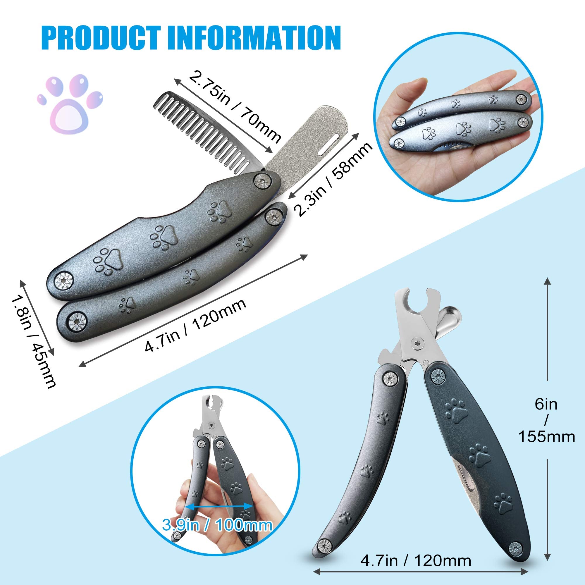 Best Dog Nail Clippers For Anxiety Sensitive Dog, Quiet Sharpest Smoothest Dog Nail Trimmers For Extra Large Medium Small Size Breed, Heavy Duty Metal Dog Nail Cutter For All Dogs With Thick Toenail