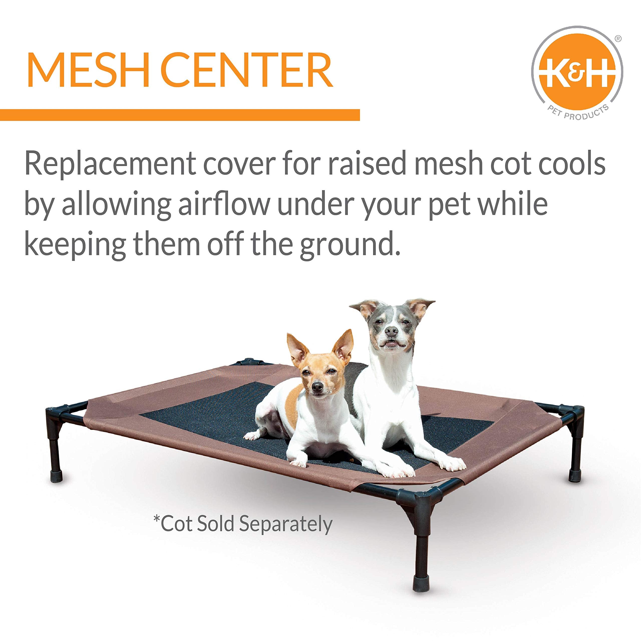 K&H Pet Products Dog Cot Replacement Cover, Designed to fit K&H Medium Pet Cots (Sold Separately), Indoor Outdoor, Breathable Co