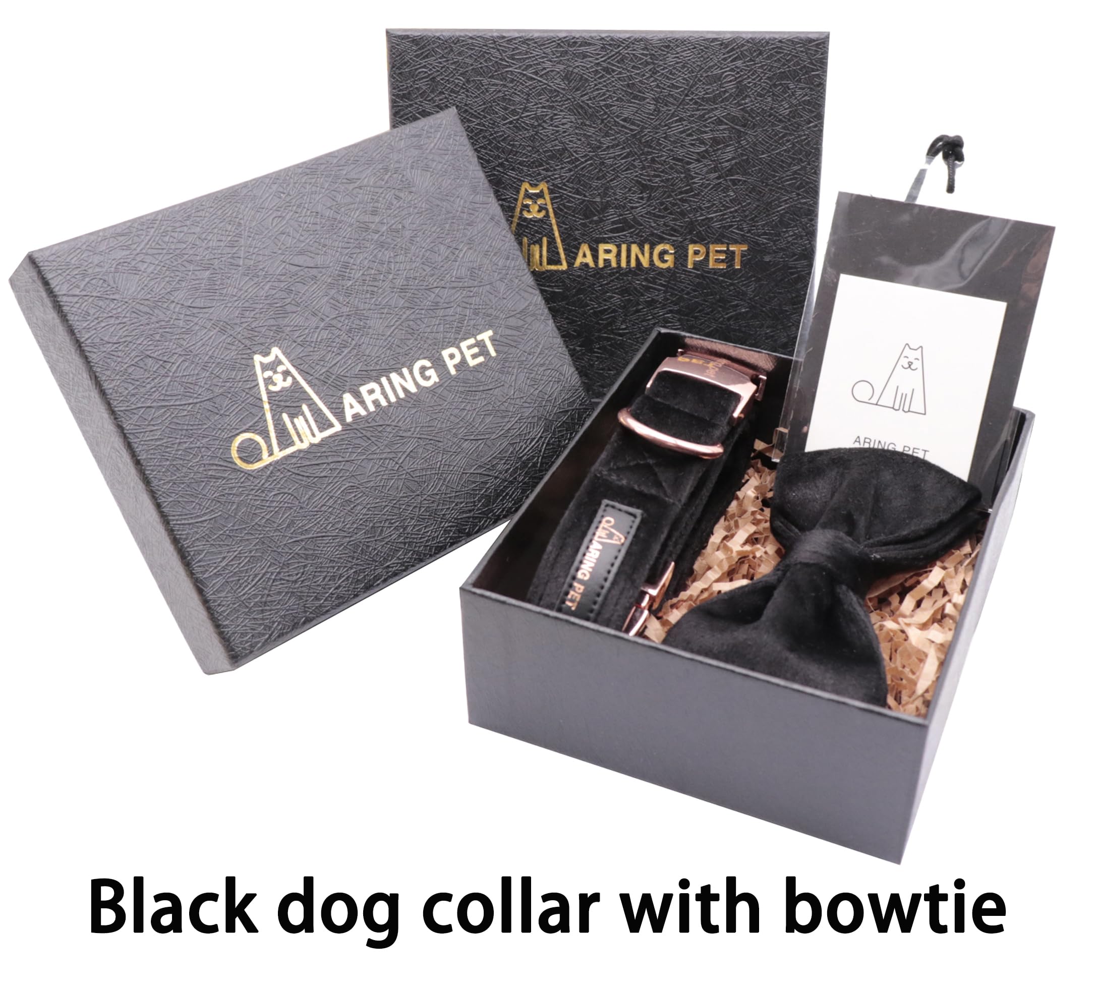ARING PET Bowtie Dog Collar,Velvet Dog Collars with Removable Bowtie, Adjustable Bowtie Collar for Girl and Boy Dogs.