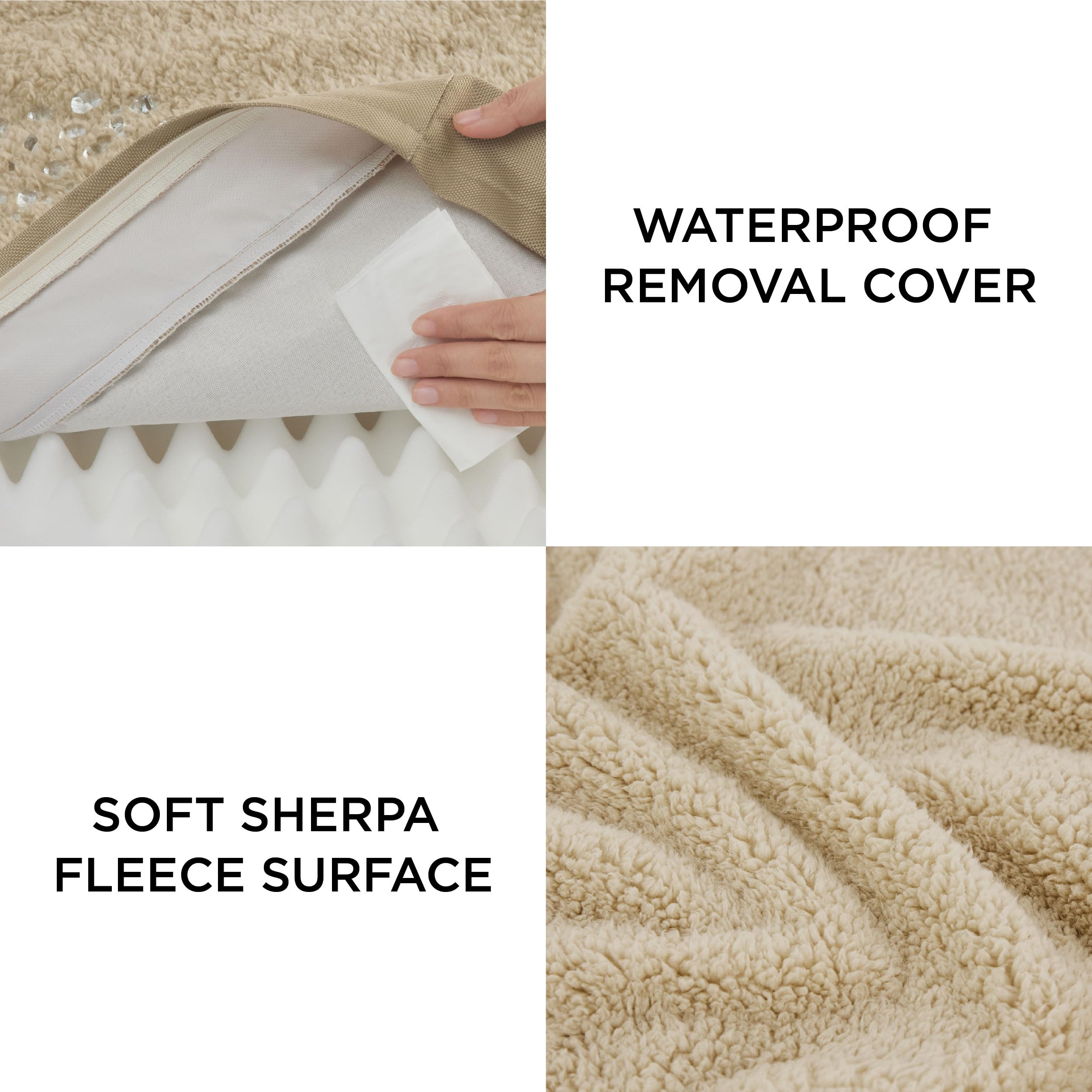 Bedsure Dog Beds Large Sized Dog - Extra-Large Orthopedic Waterproof Puppy Bed With Removable Washable Cover, Egg Crate Foam Pet