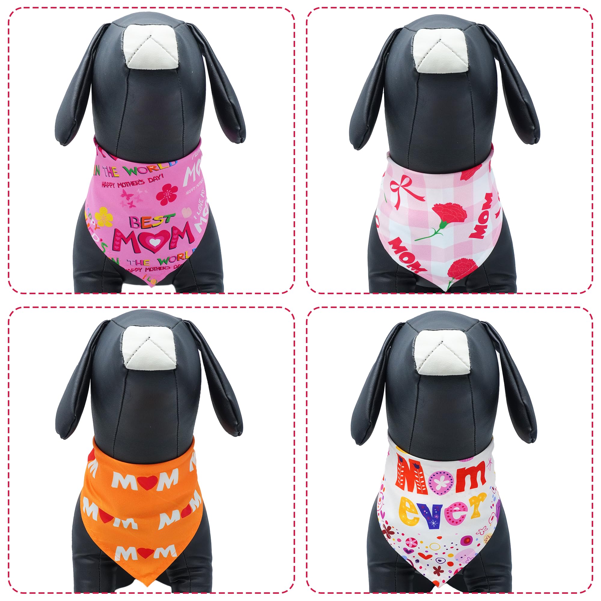 Pai Sence 30 Pack Mothers Day Dog Bandanas Bulk For Small Dogs Kittens Breed 18 Inch Love Mom Dog Bandanas Xs Puppy Doggy Best M