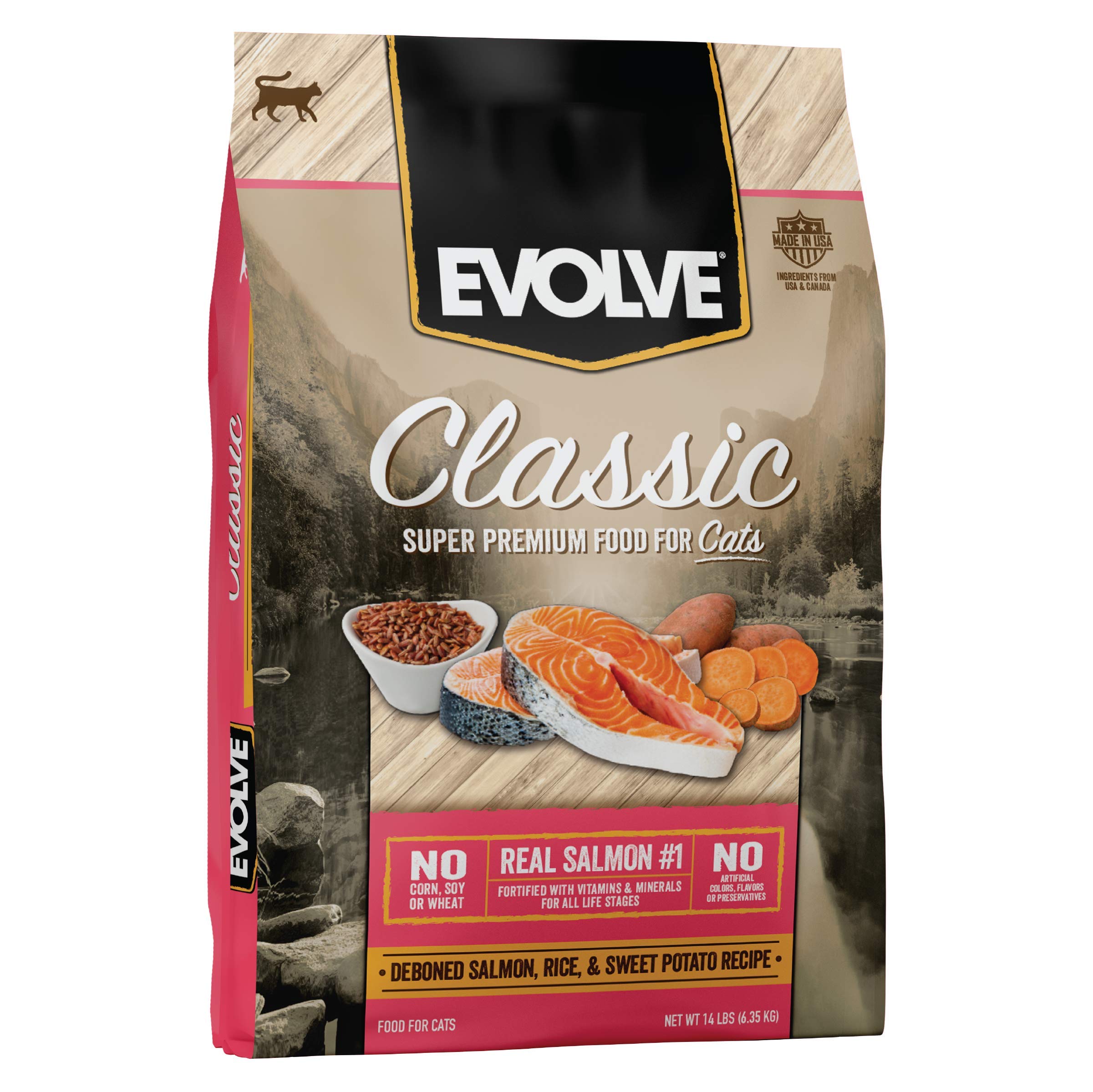 Evolve Classic Deboned Salmon, Brown Rice and Sweet Potato Recipe Cat Food, 14lb