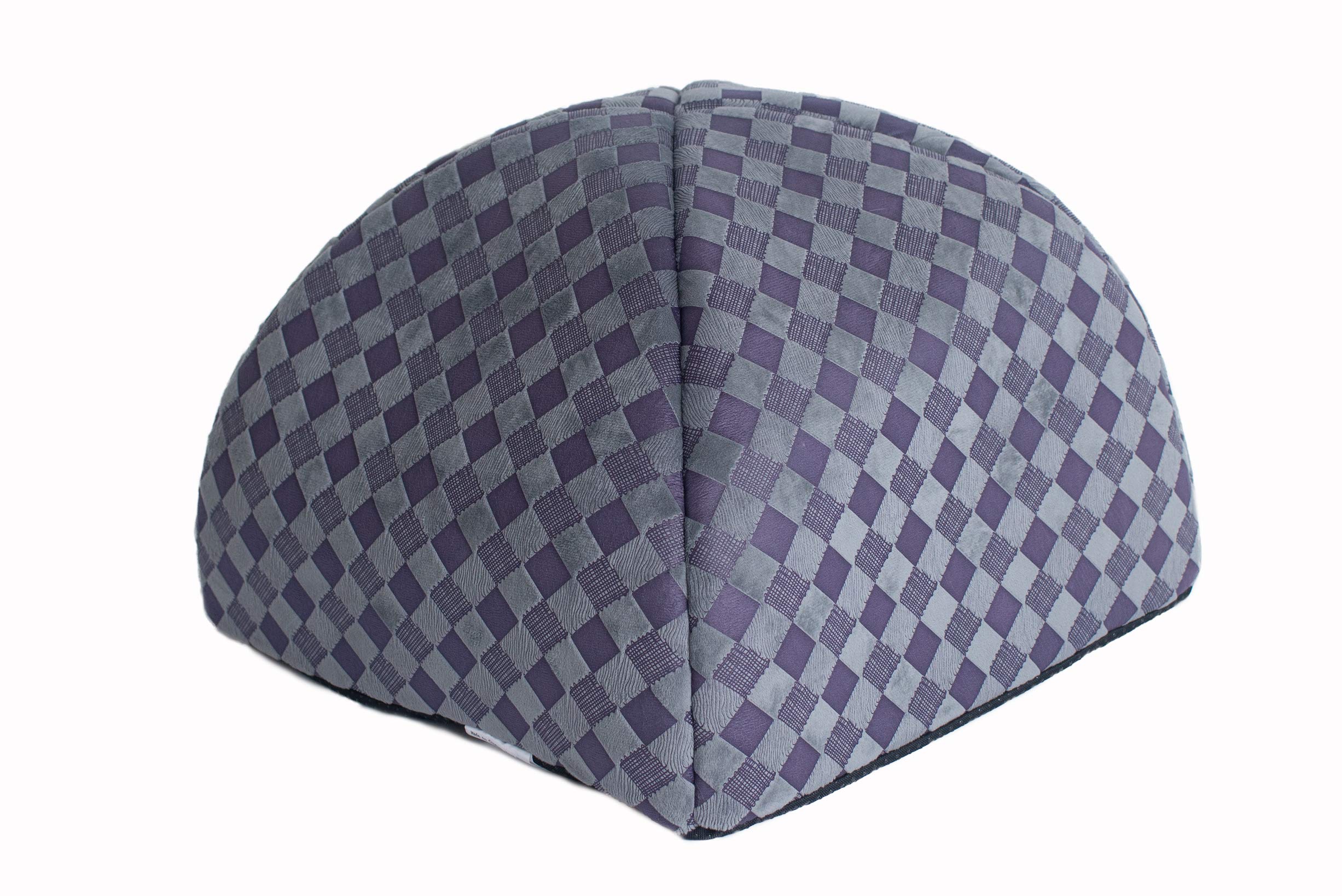 Armarkat Cat Bed Model C65HHG/LS, Purple Gray Combo Checkered Pattern