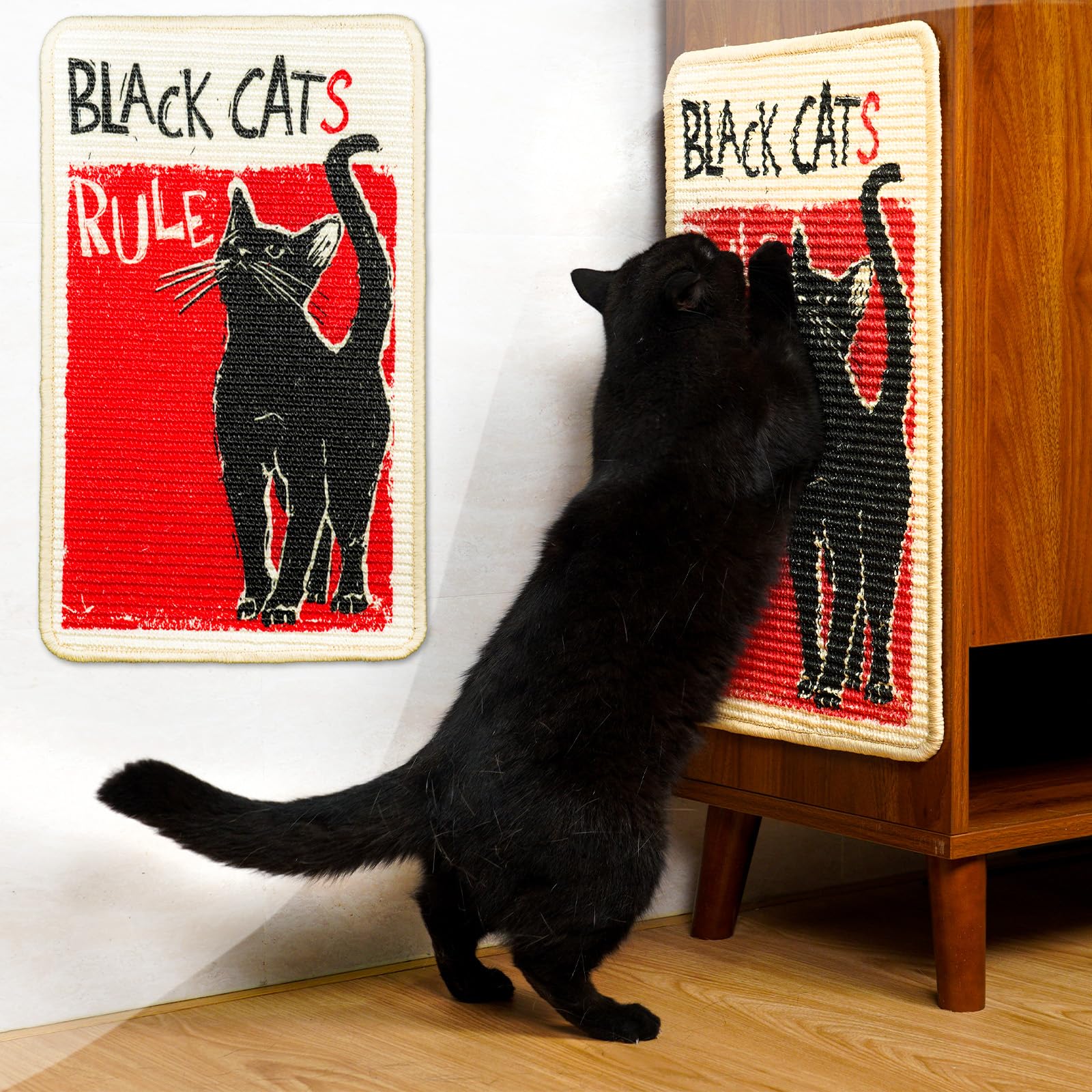 SOLDAY Sisal Cat Scratcher Mat for Floor Wall Carpet Couch Furniture, 22x13 inch Anti Scratch Furniture Protector, Cat Scratchin